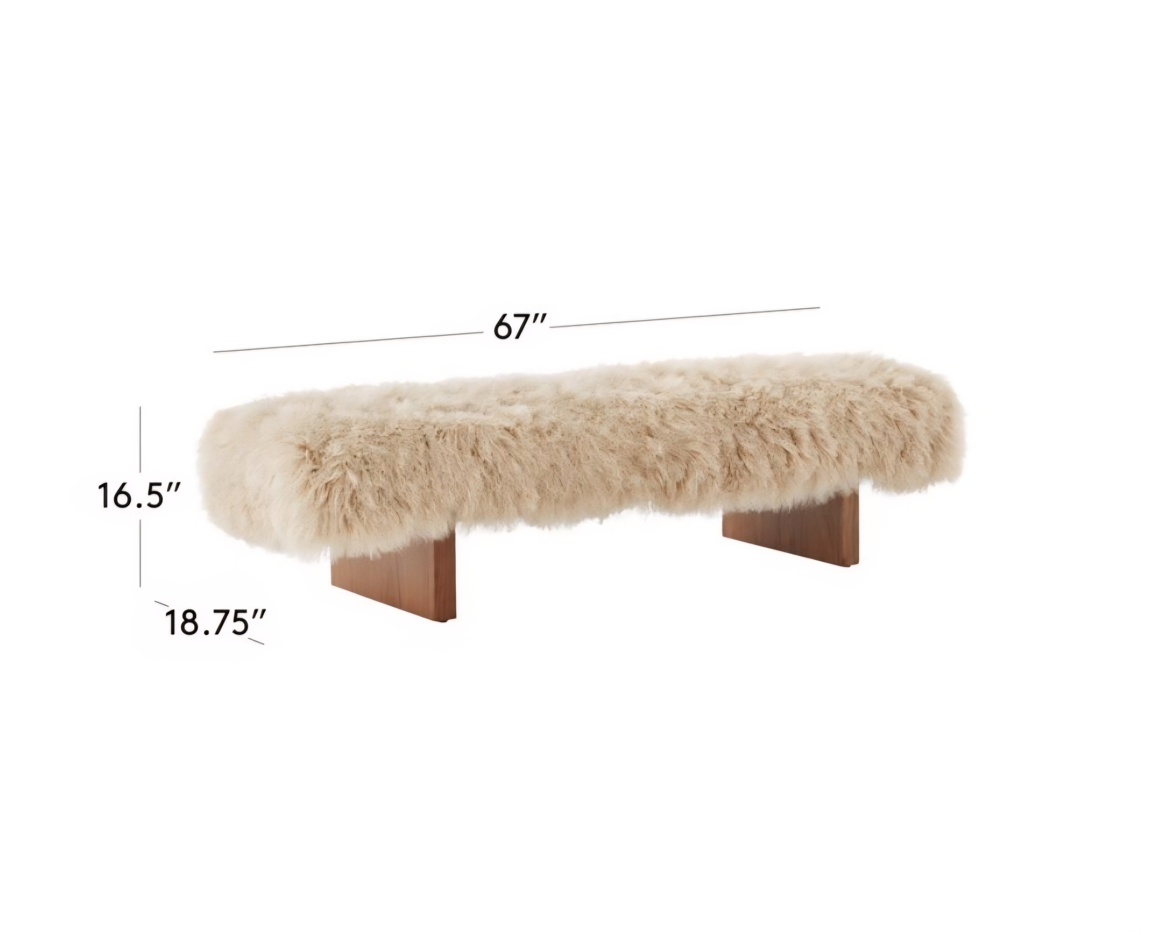 THE ONE × Socca — Sheepskin Upholstered Bench