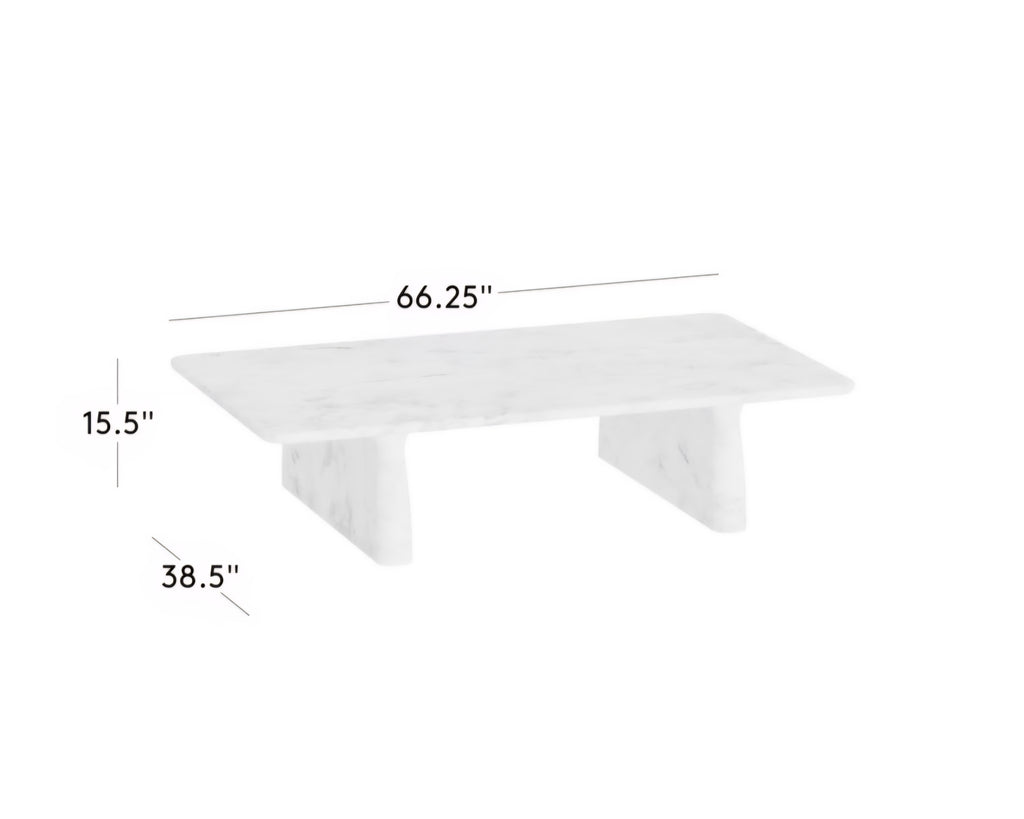 THE ONE × Almera — White Marble Coffee Table (66")