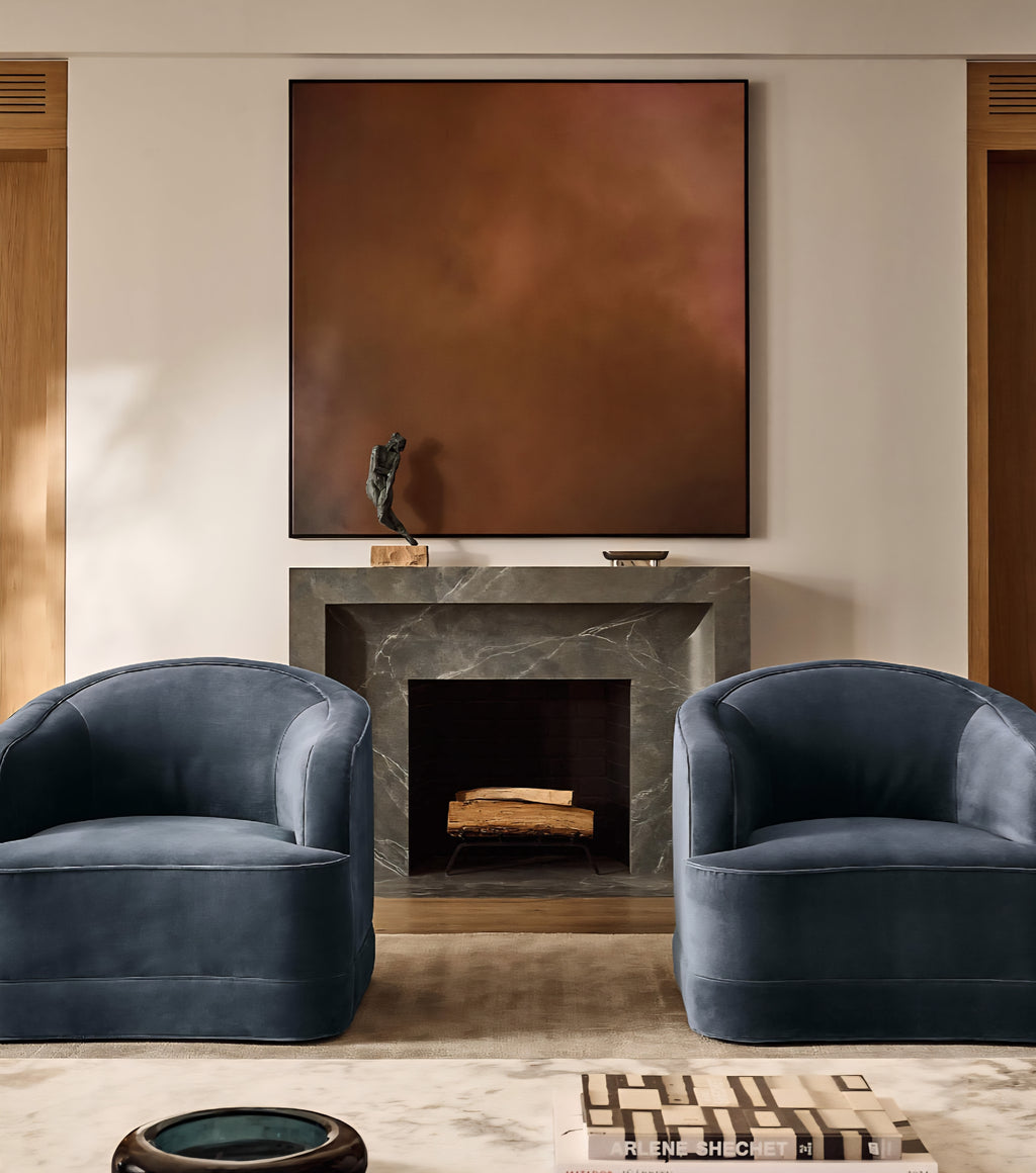 THE ONE × Mylene — Ivory Boucle Swivel Chair