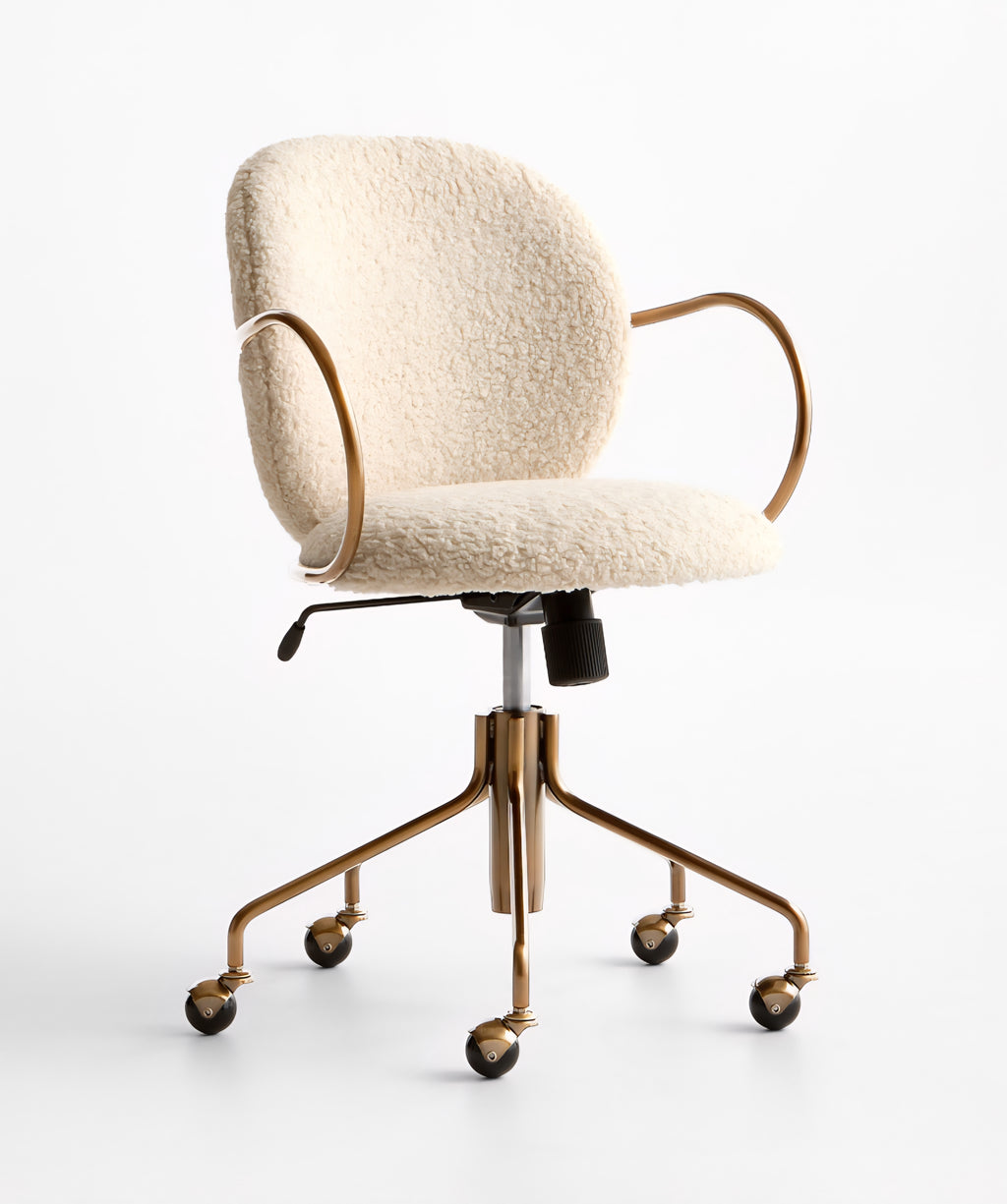 THE ONE × Luna — Ivory Boucle Upholstered Office Chair