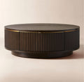 THE ONE × Davison — Round Fluted Dark Oak Coffee Table 
40" Round