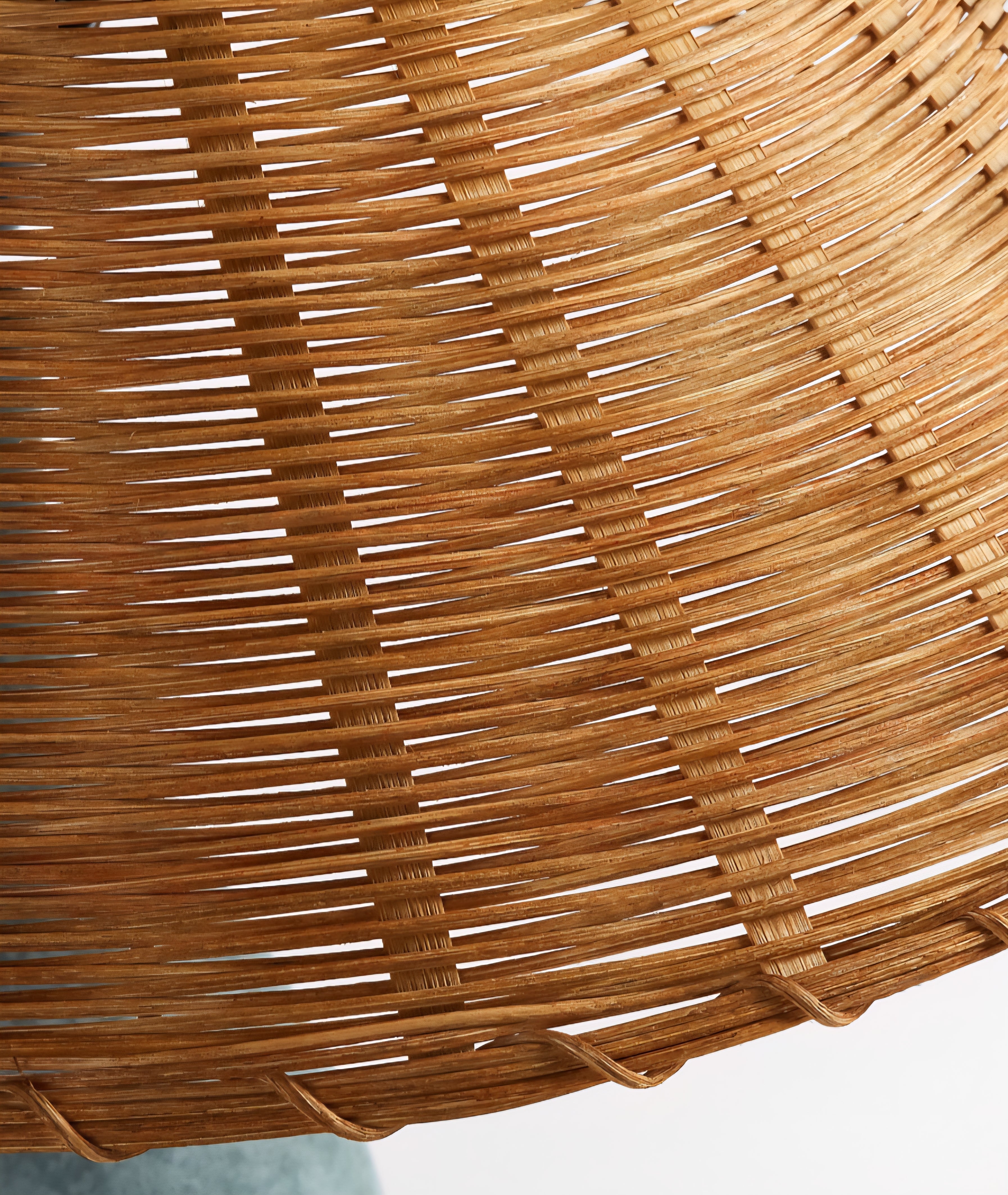 THE ONE × Courbe — Green Ceramic Table Lamp with Rattan Shade