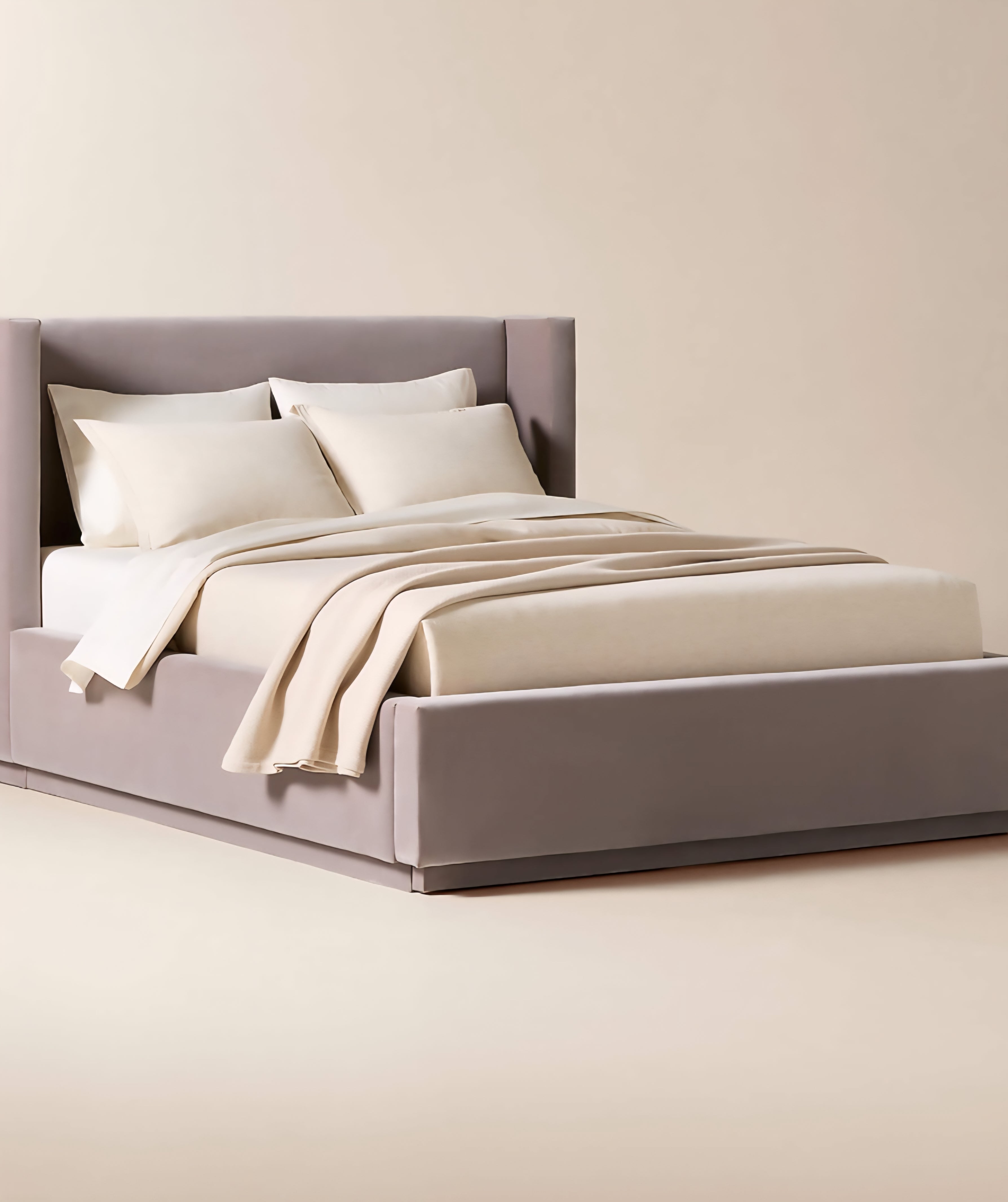 THE ONE × Russell — Velvet Upholstered Queen Storage Bed