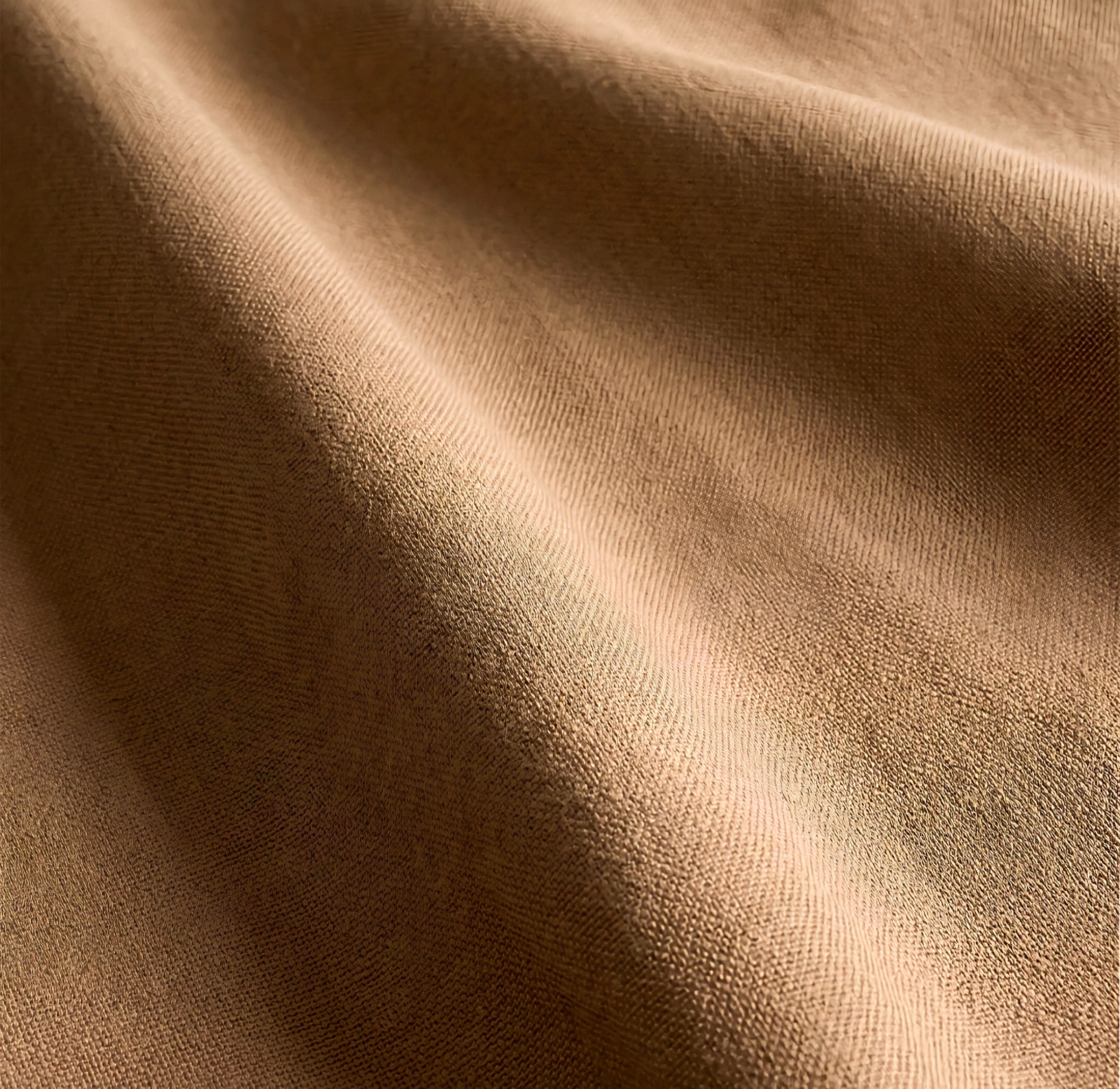 THE ONE × Emile — Camel Velvet Ruched  Sofa