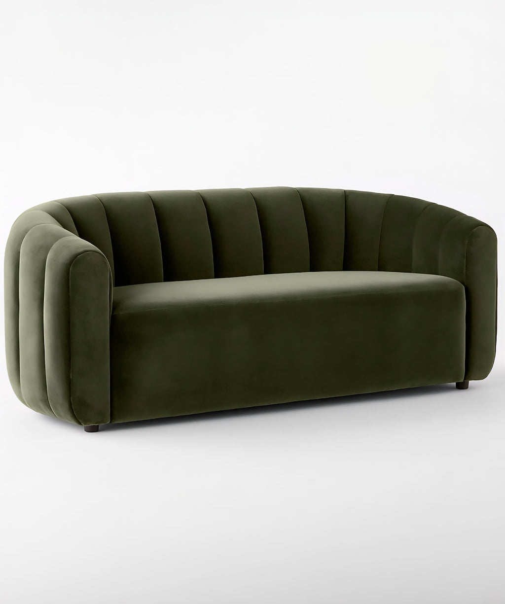 THE ONE × Fitz — Channeled White Boucle Loveseat