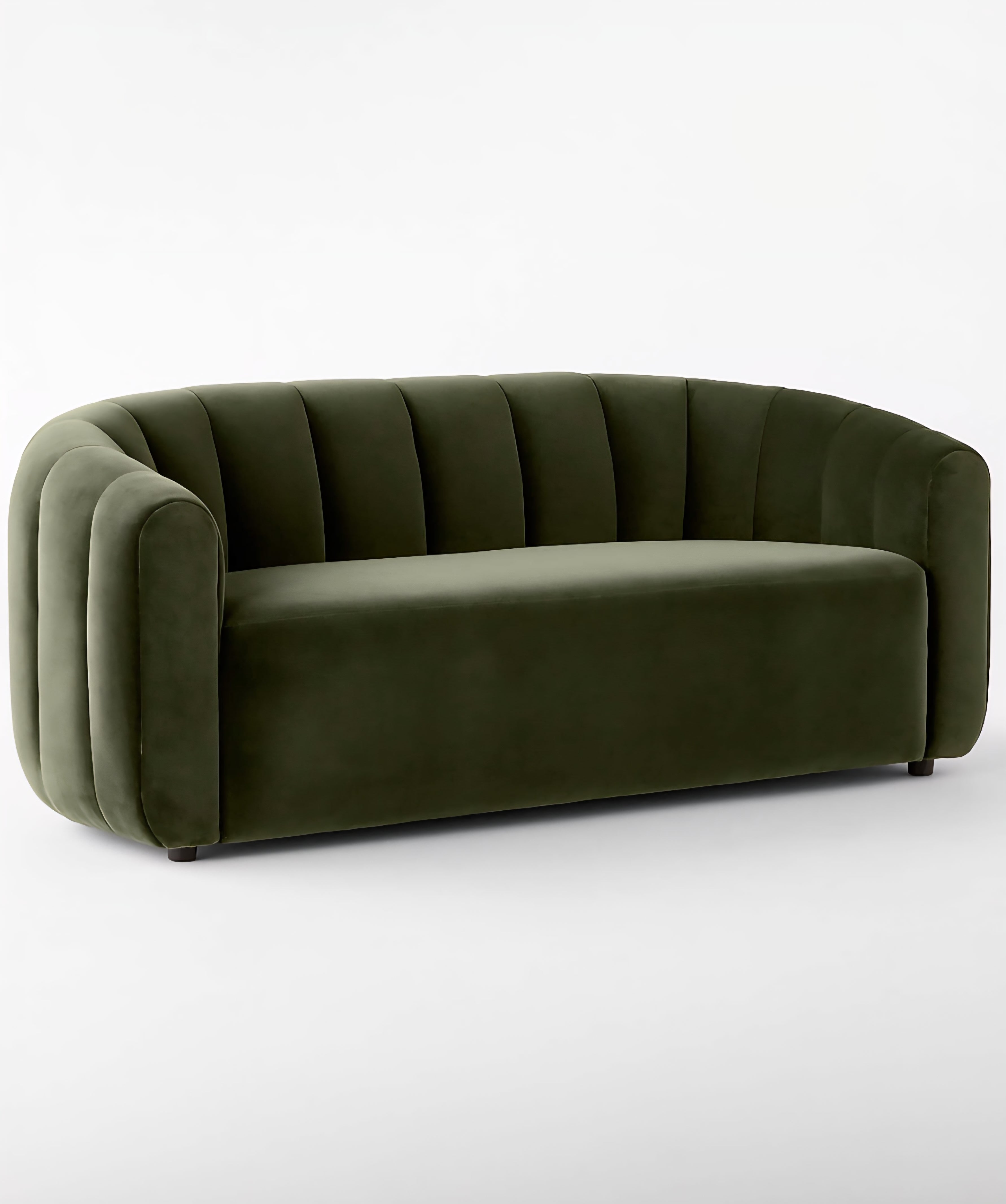 THE ONE × Fitz — Channeled White Boucle Loveseat