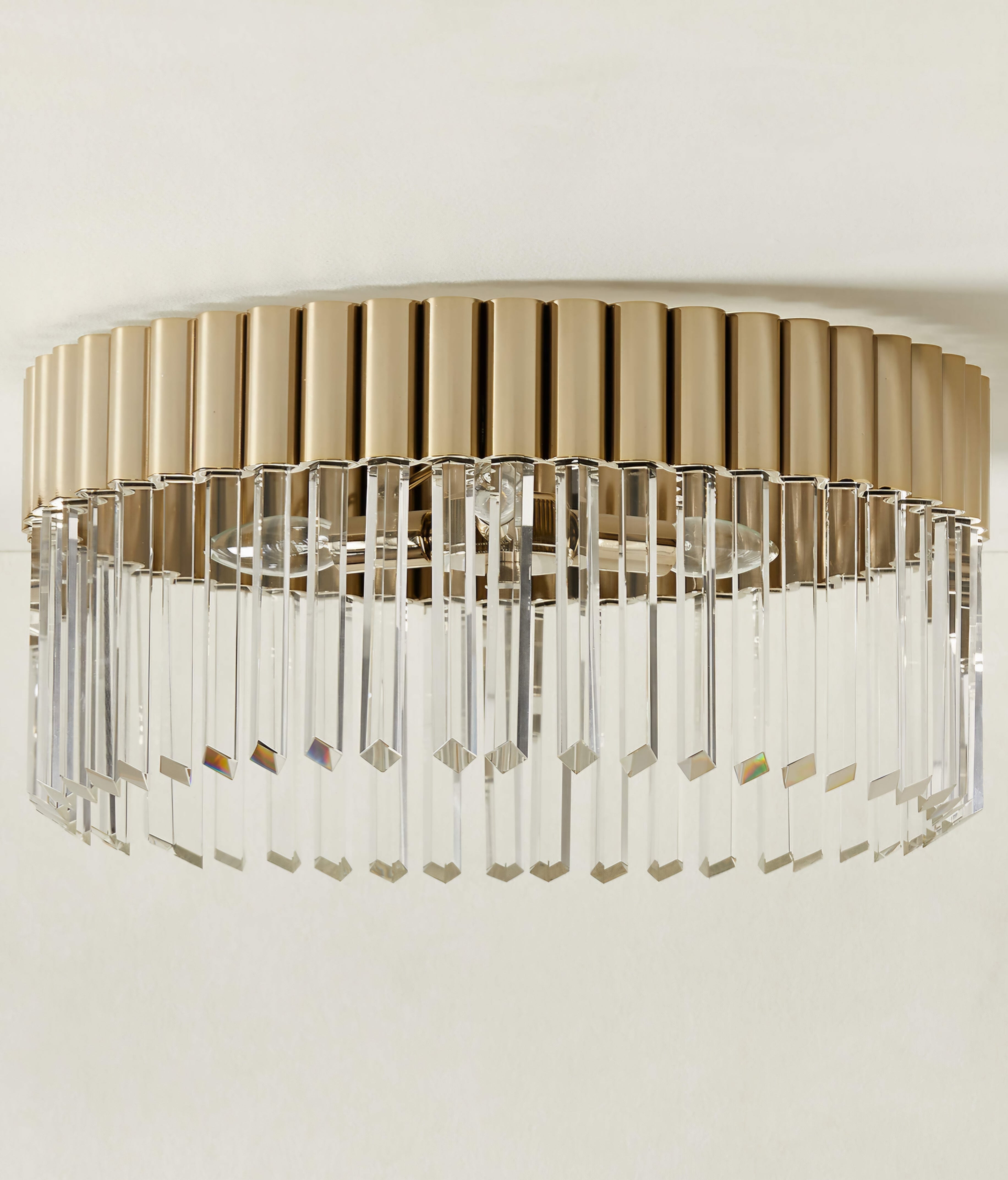THE ONE × Risette — Polished Champagne and Crystal Flush Mount Light