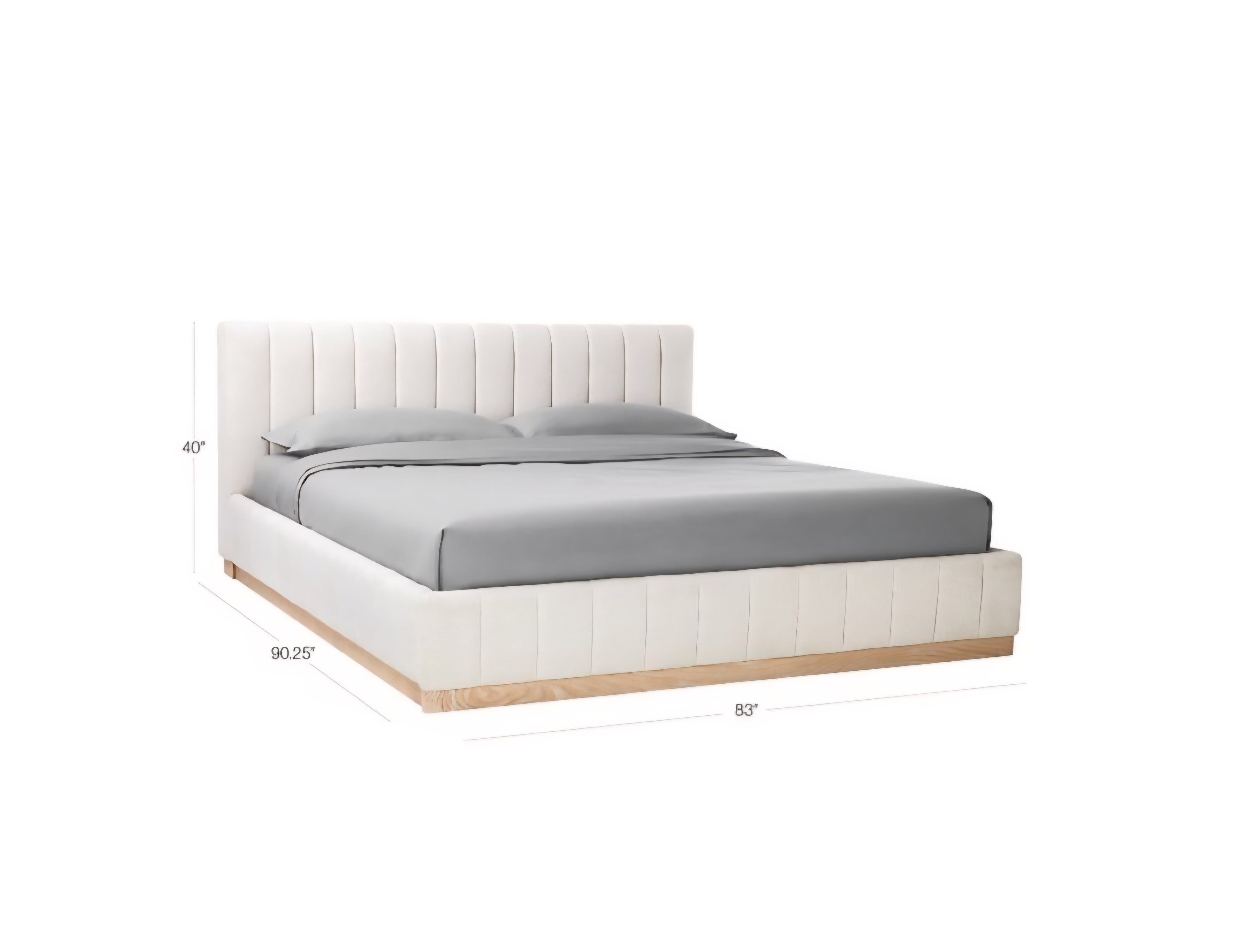 THE ONE × Forte — Channeled White Performance Fabric Upholstered Bed