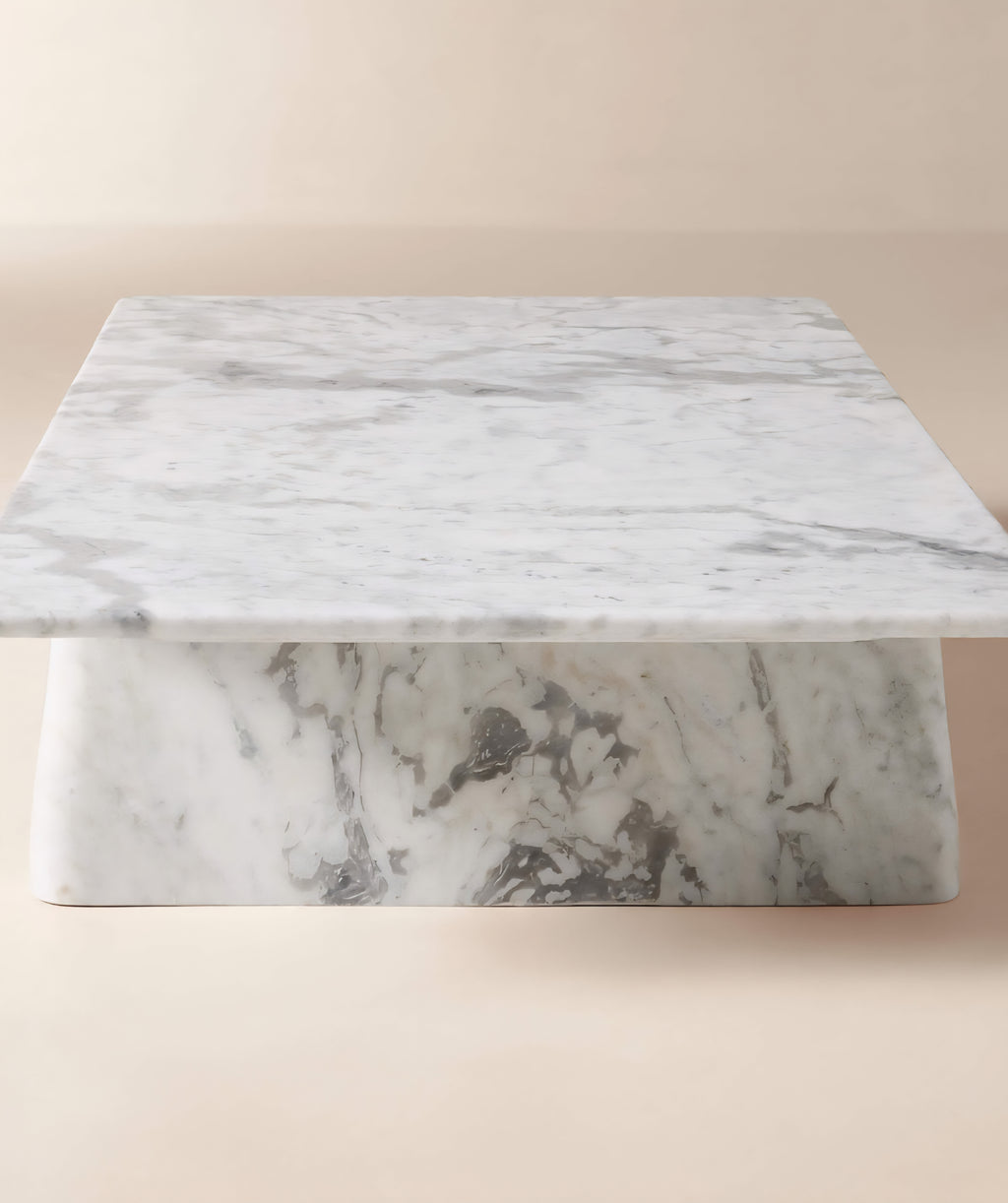 THE ONE × Almera — White Marble Coffee Table (66")