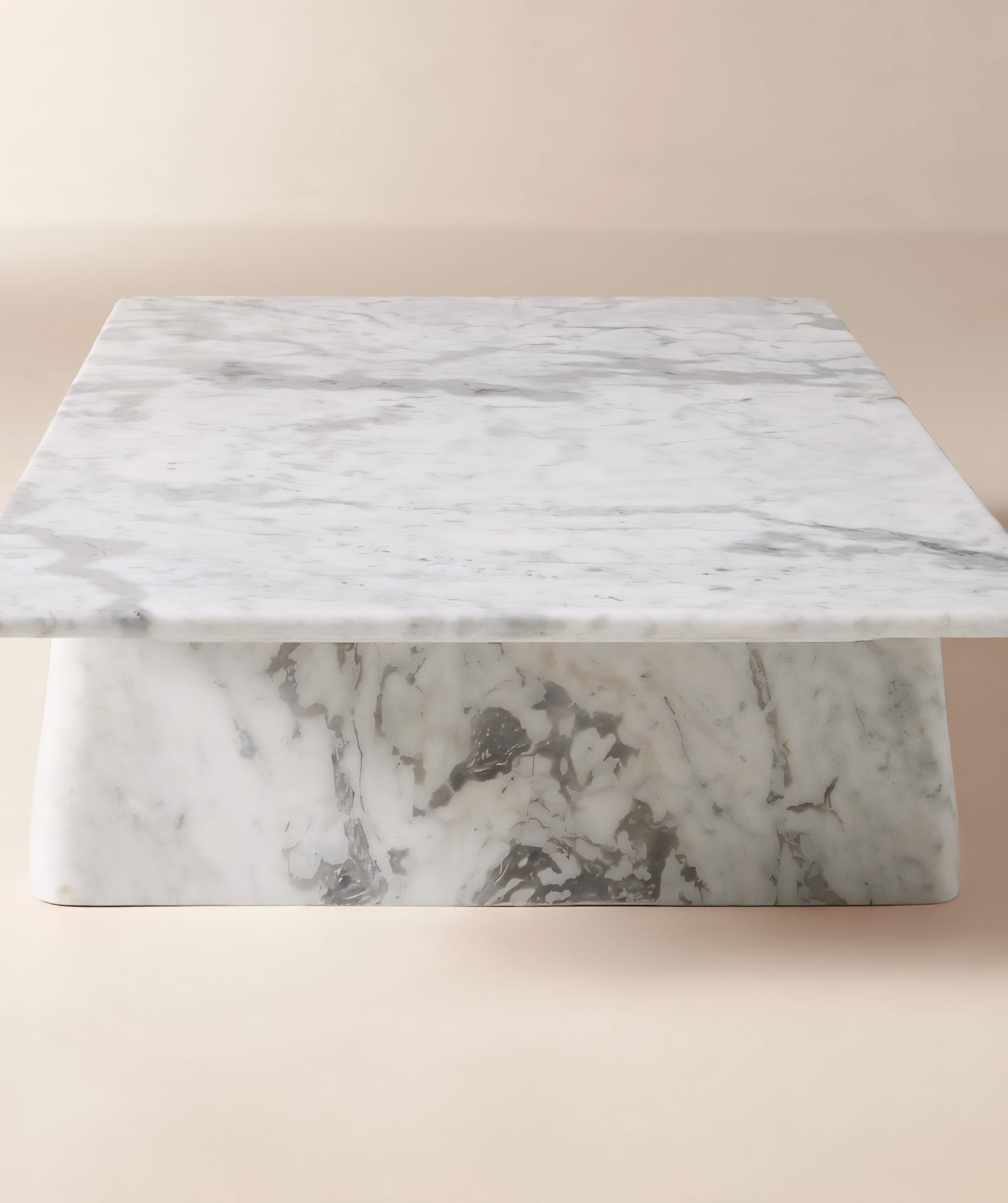 THE ONE × Almera — White Marble Coffee Table (66")
