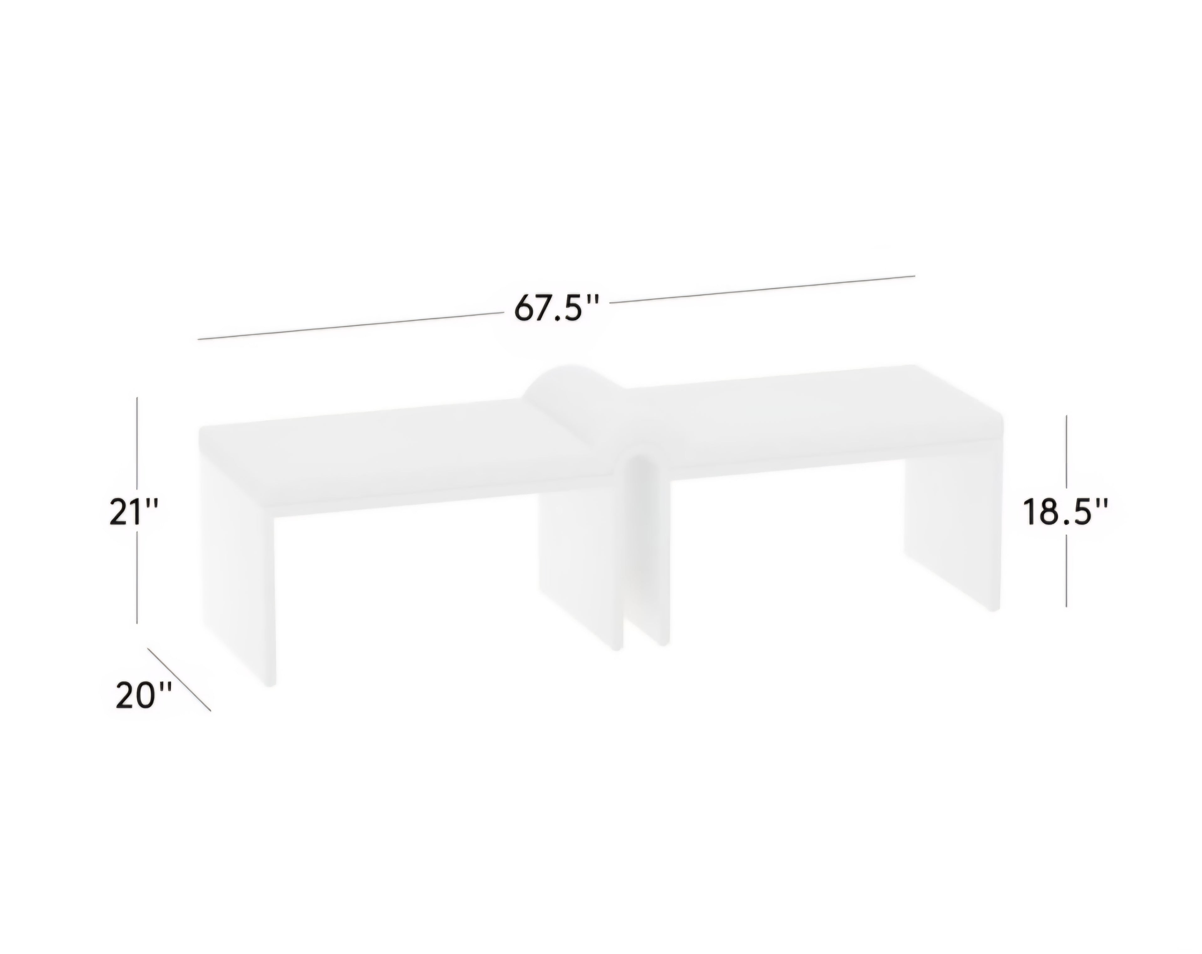 THE ONE × Arc — Faux Mohair/Velvet Bench