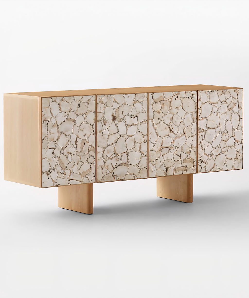 THE ONE × Lina — Stone and White Oak Credenza