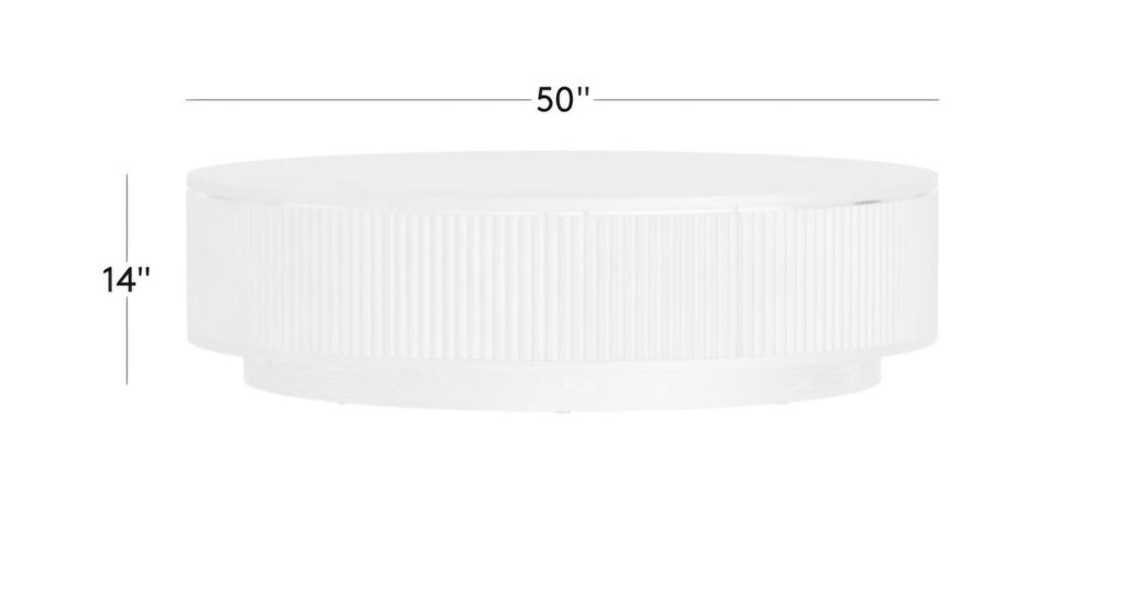 THE ONE × Davison — Round Fluted Dark Oak Coffee Table 50" Round