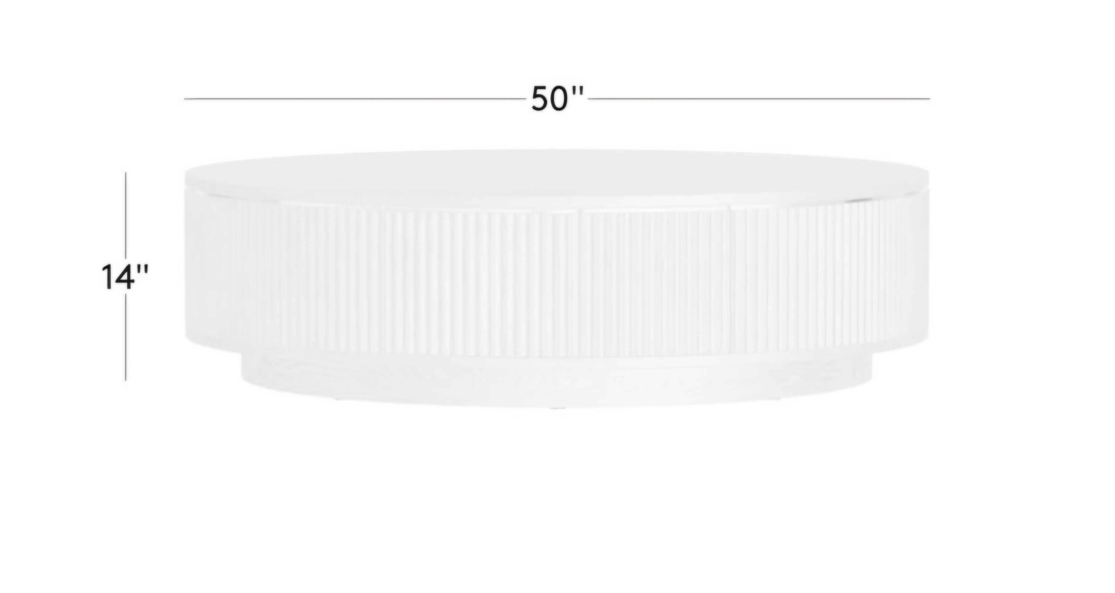 THE ONE × Davison — Round Fluted Dark Oak Coffee Table 50" Round