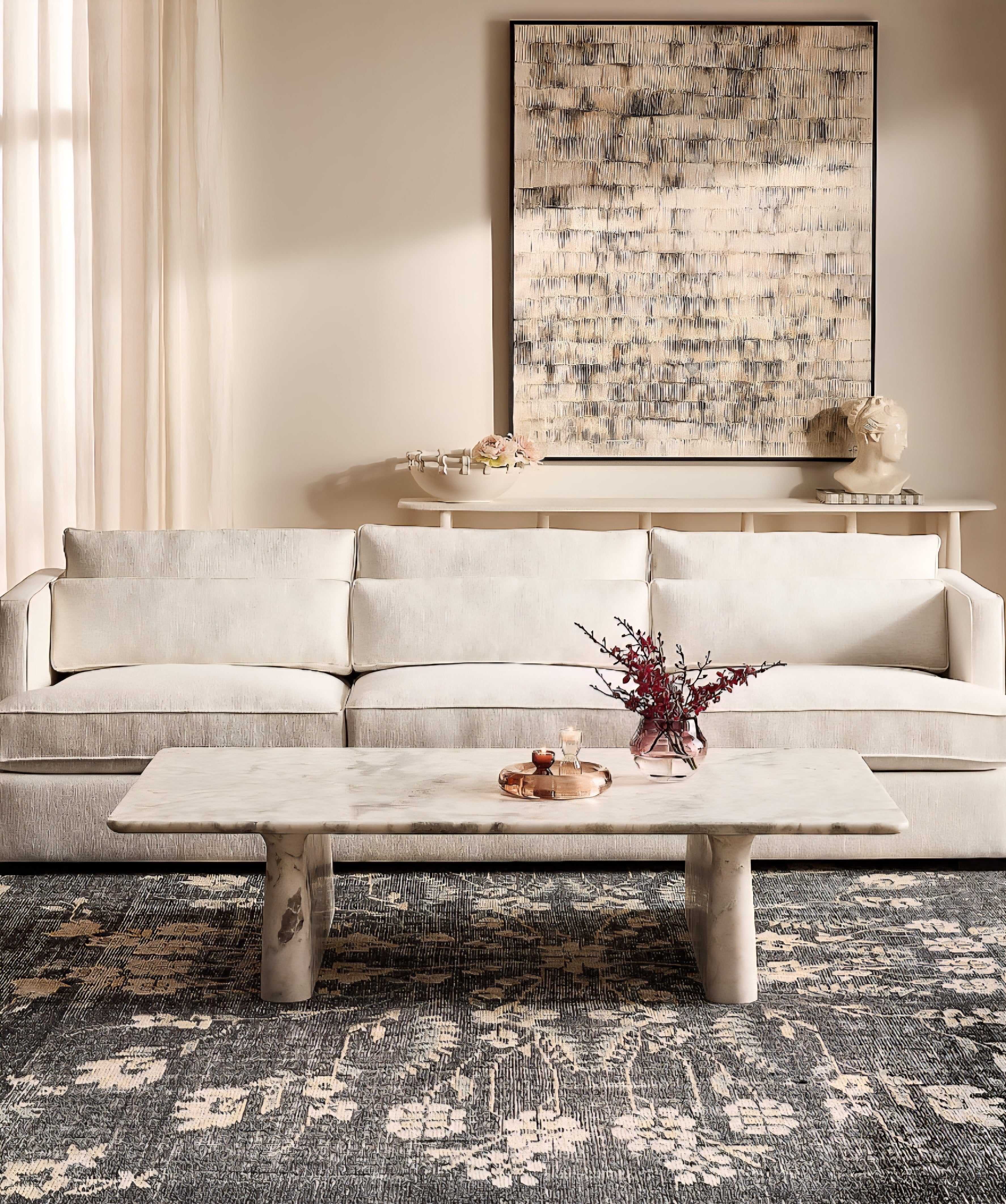 THE ONE × Eastman — White Performance Fabric Sofa