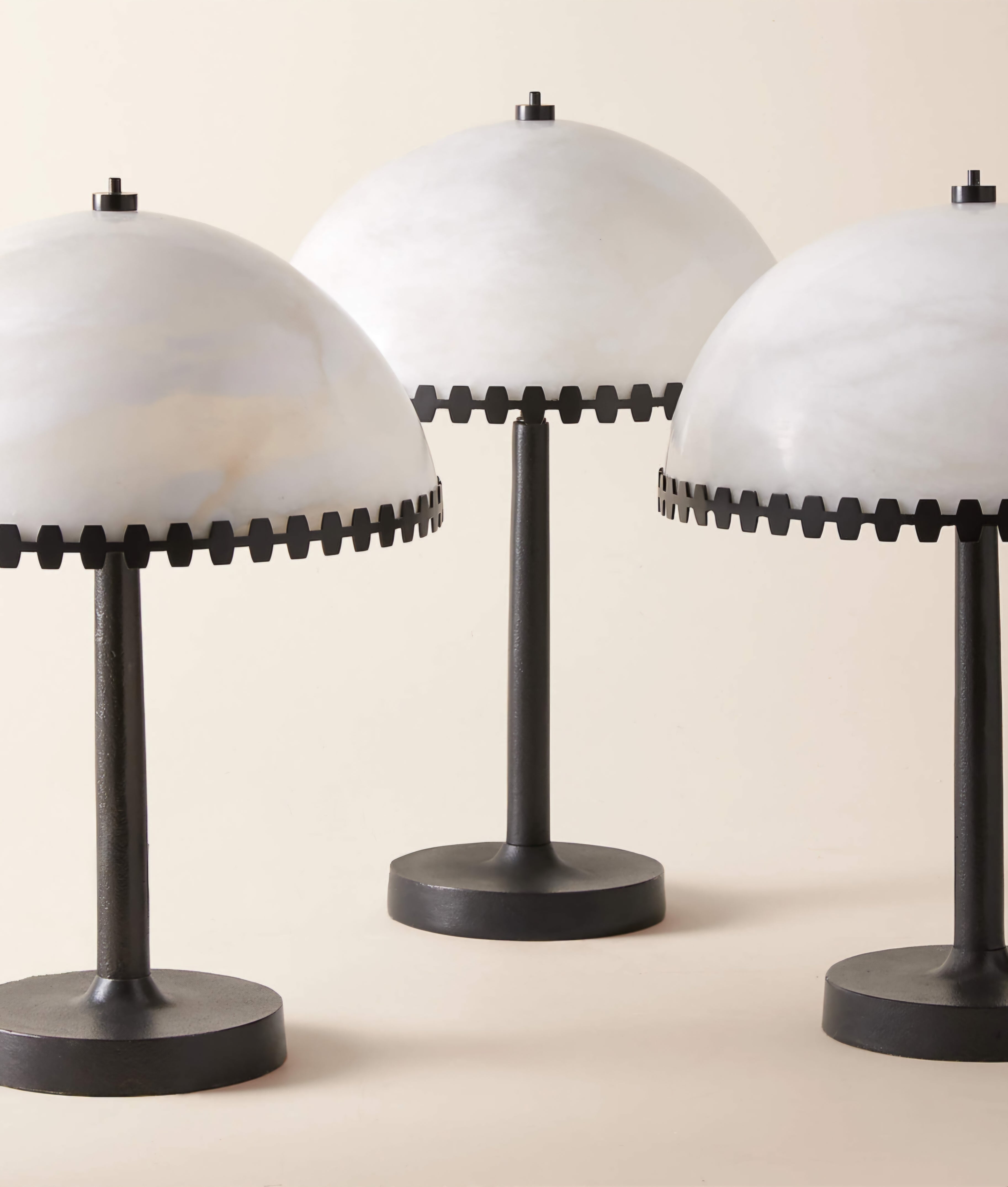 THE ONE × Oceana — Black Metal Table Lamp with Alabaster Shade