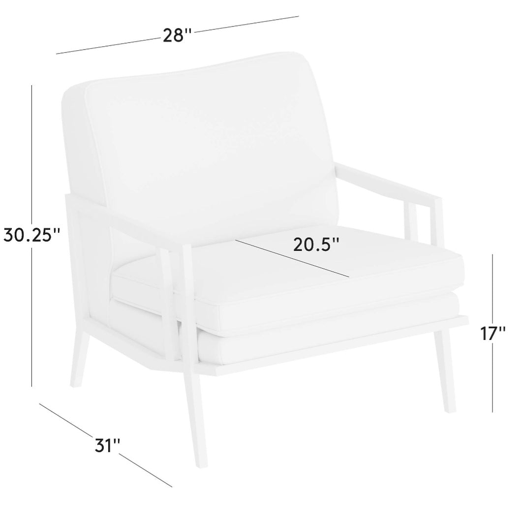 THE ONE × Director — White Boucle Accent Chair