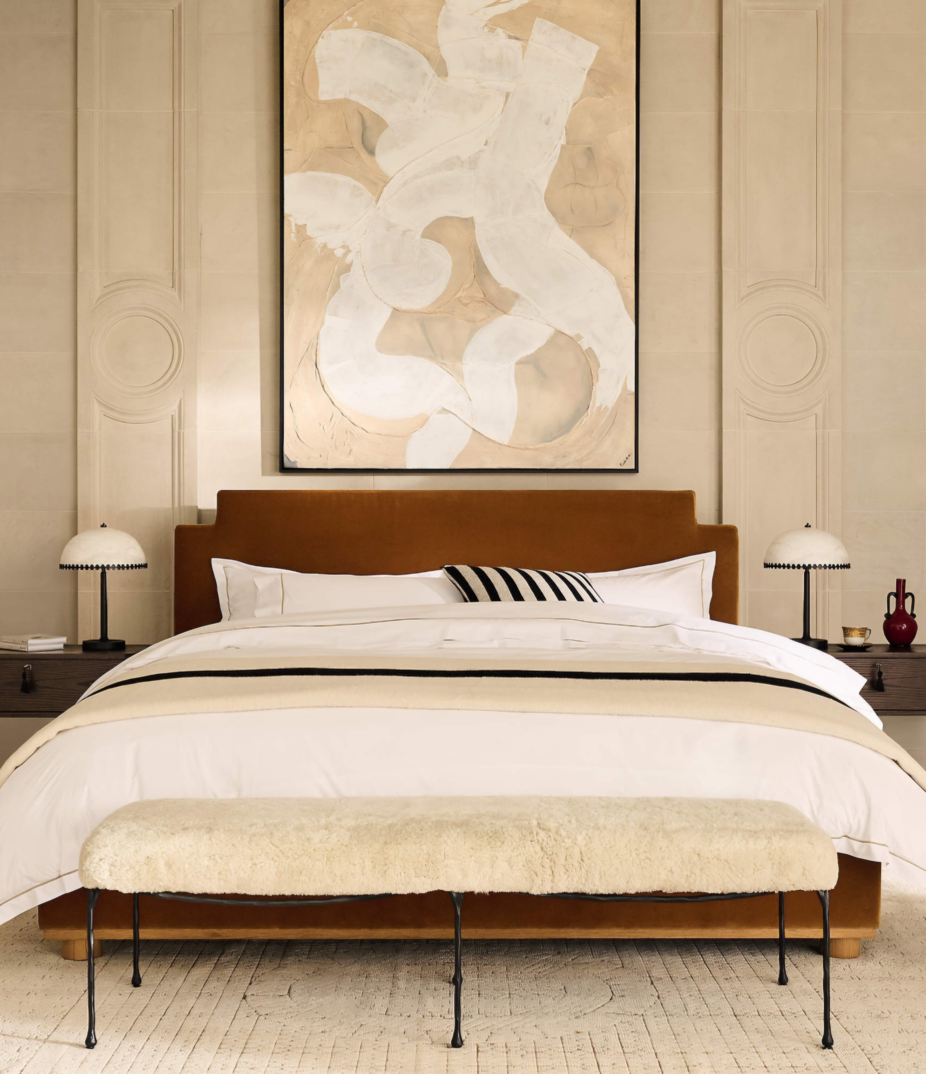 THE ONE × Oceana — Black Metal Table Lamp with Alabaster Shade