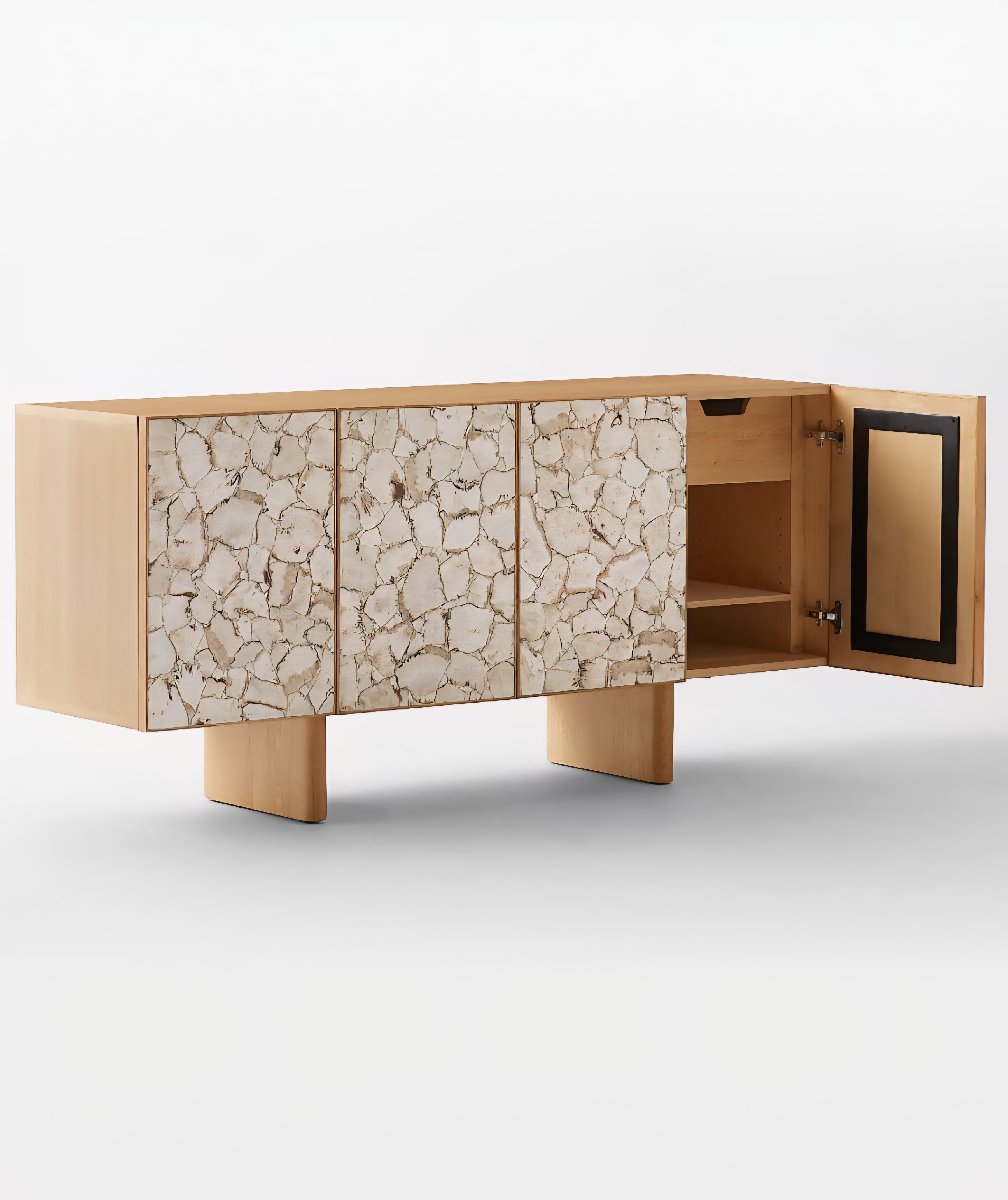 THE ONE × Lina — Stone and White Oak Credenza