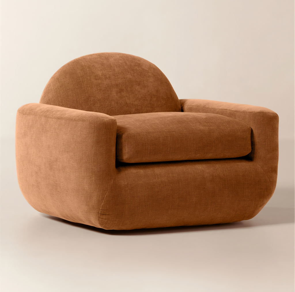 THE ONE × Aldine — Spice Brown Performance Chenille Accent Chair