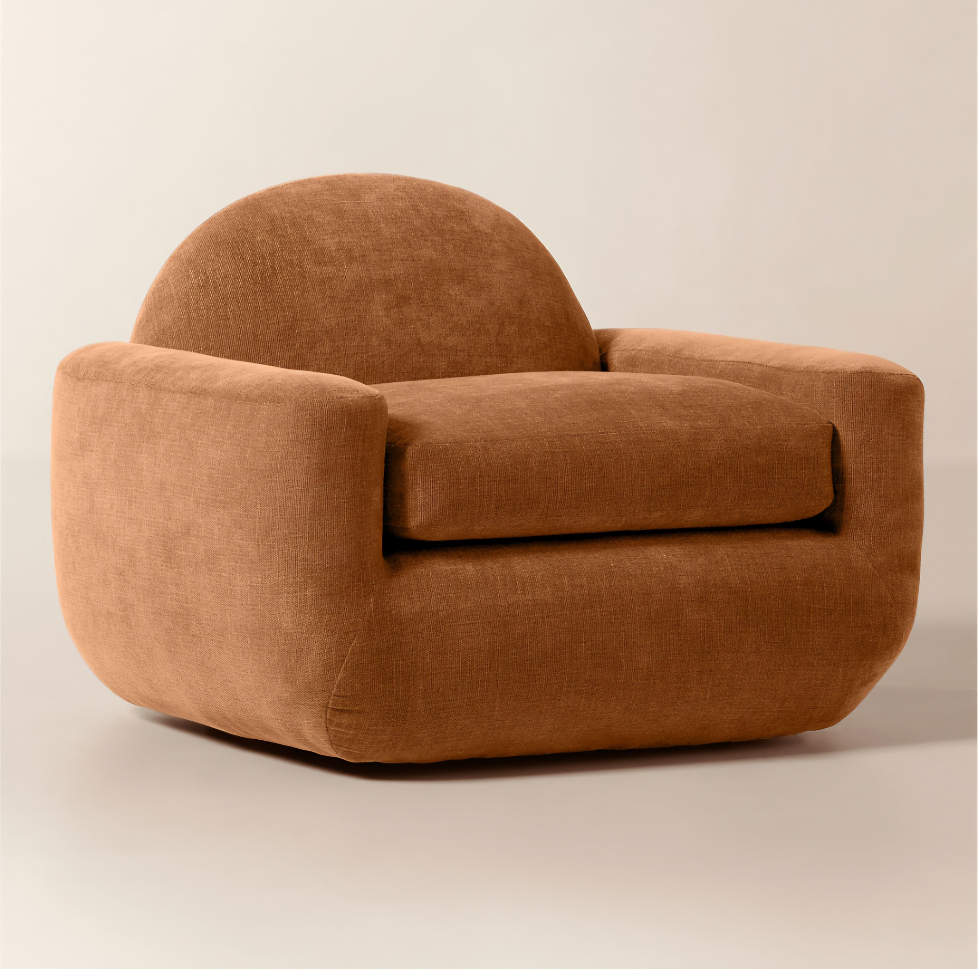 THE ONE × Aldine — Spice Brown Performance Chenille Accent Chair