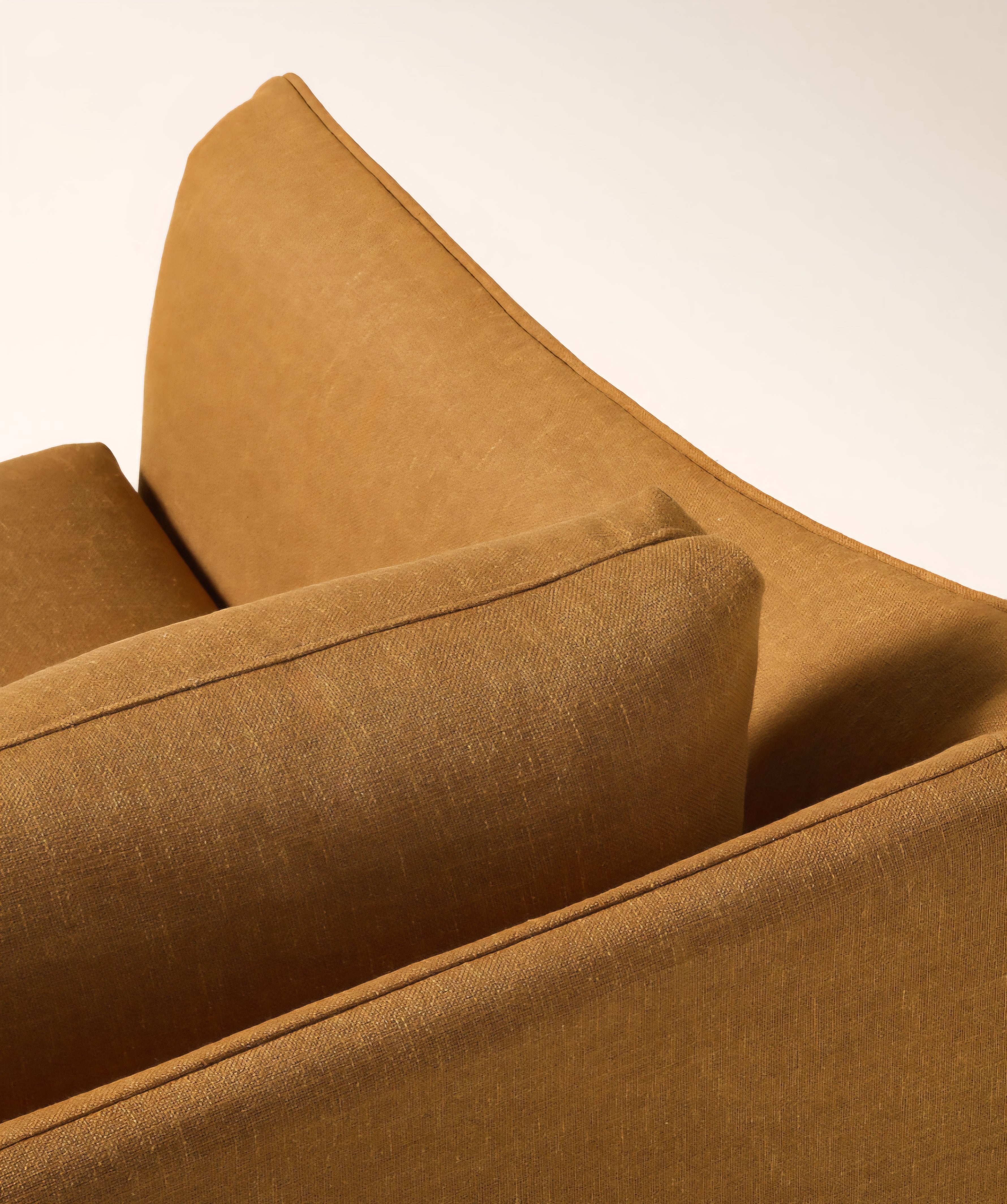 THE ONE × Bristol — Cognac Slipcovered Performance Linen Swivel Chair