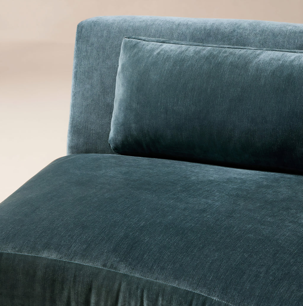 THE ONE × Sonora — Curved Blue Performance Velvet 
2-Piece Sectional.