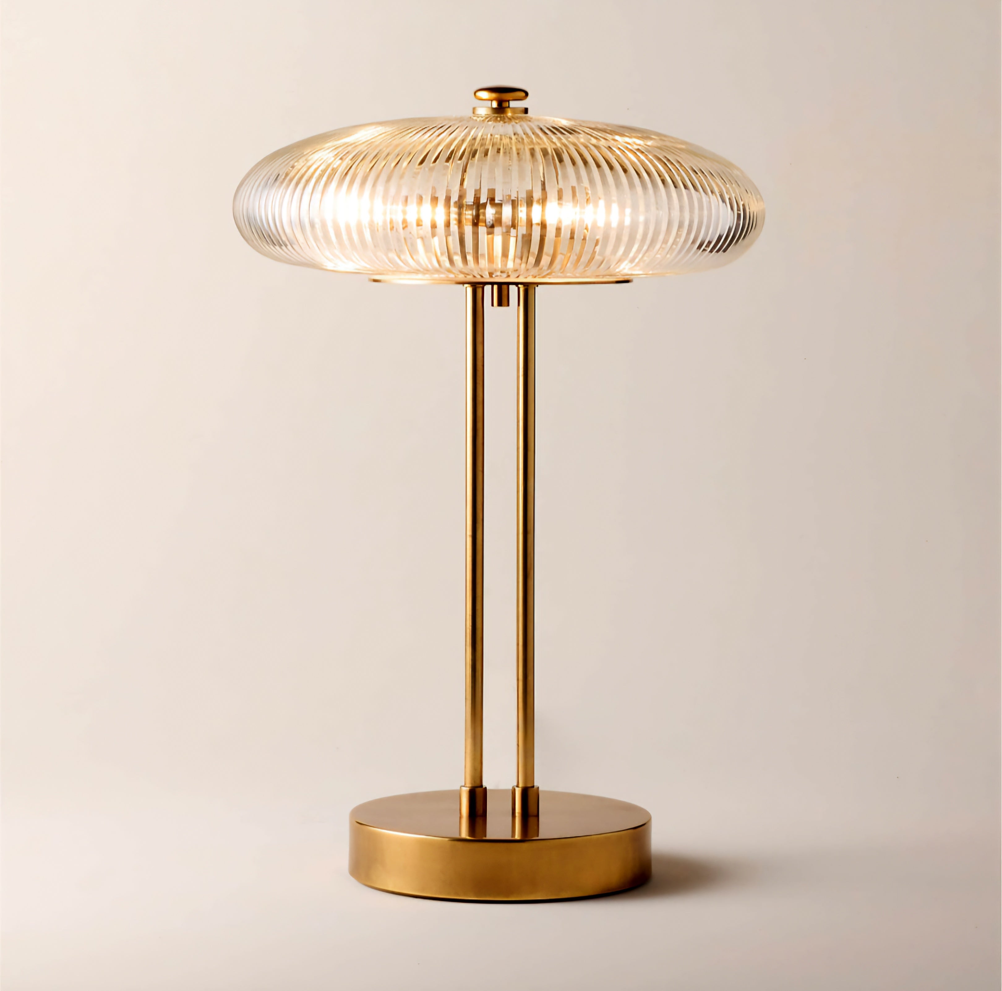 THE ONE × Tova — Ribbed Glass and Aged Brass Table Lamp 21"