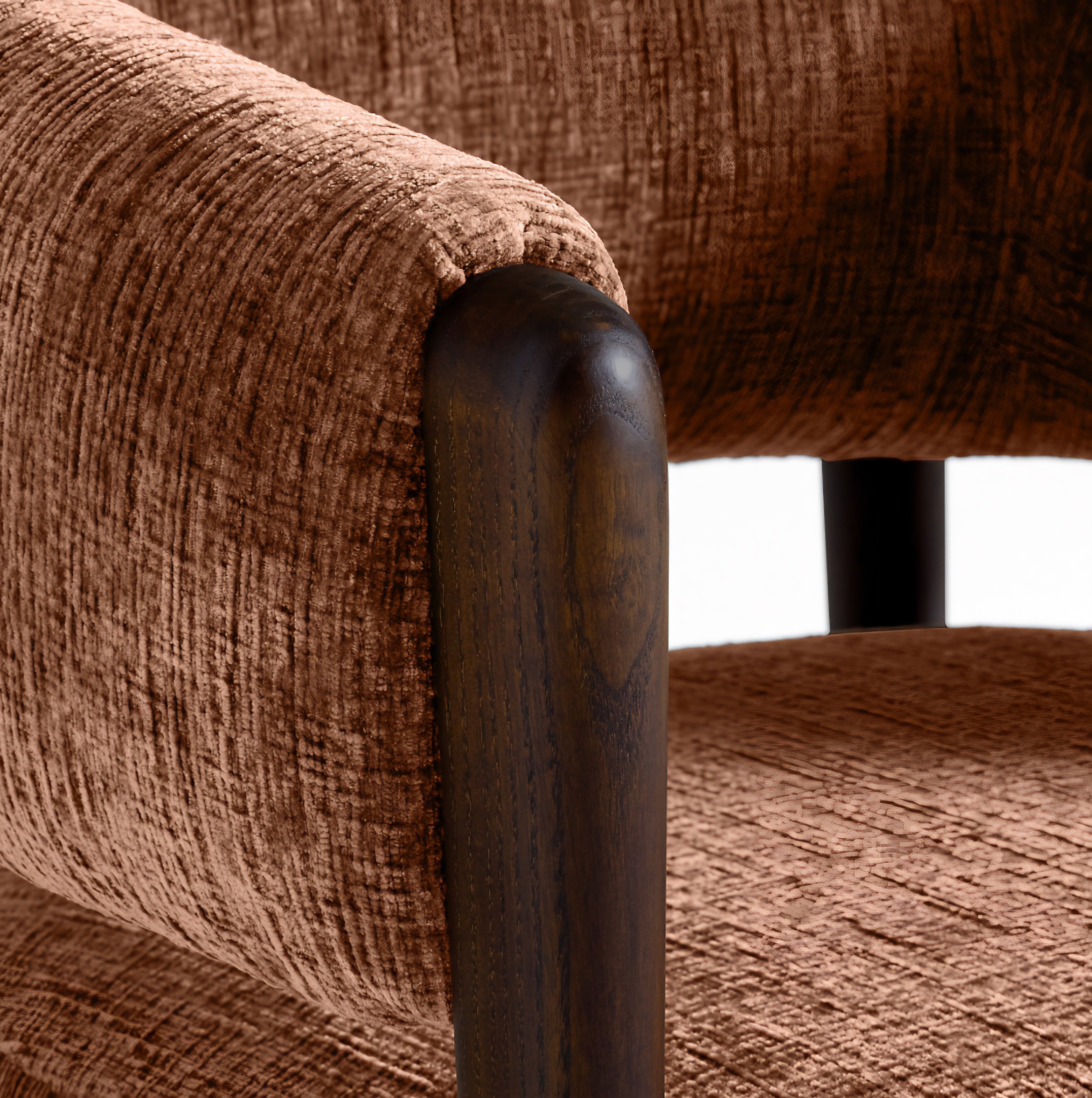 THE ONE × Santi — Wood Accent Chair with Ottoman