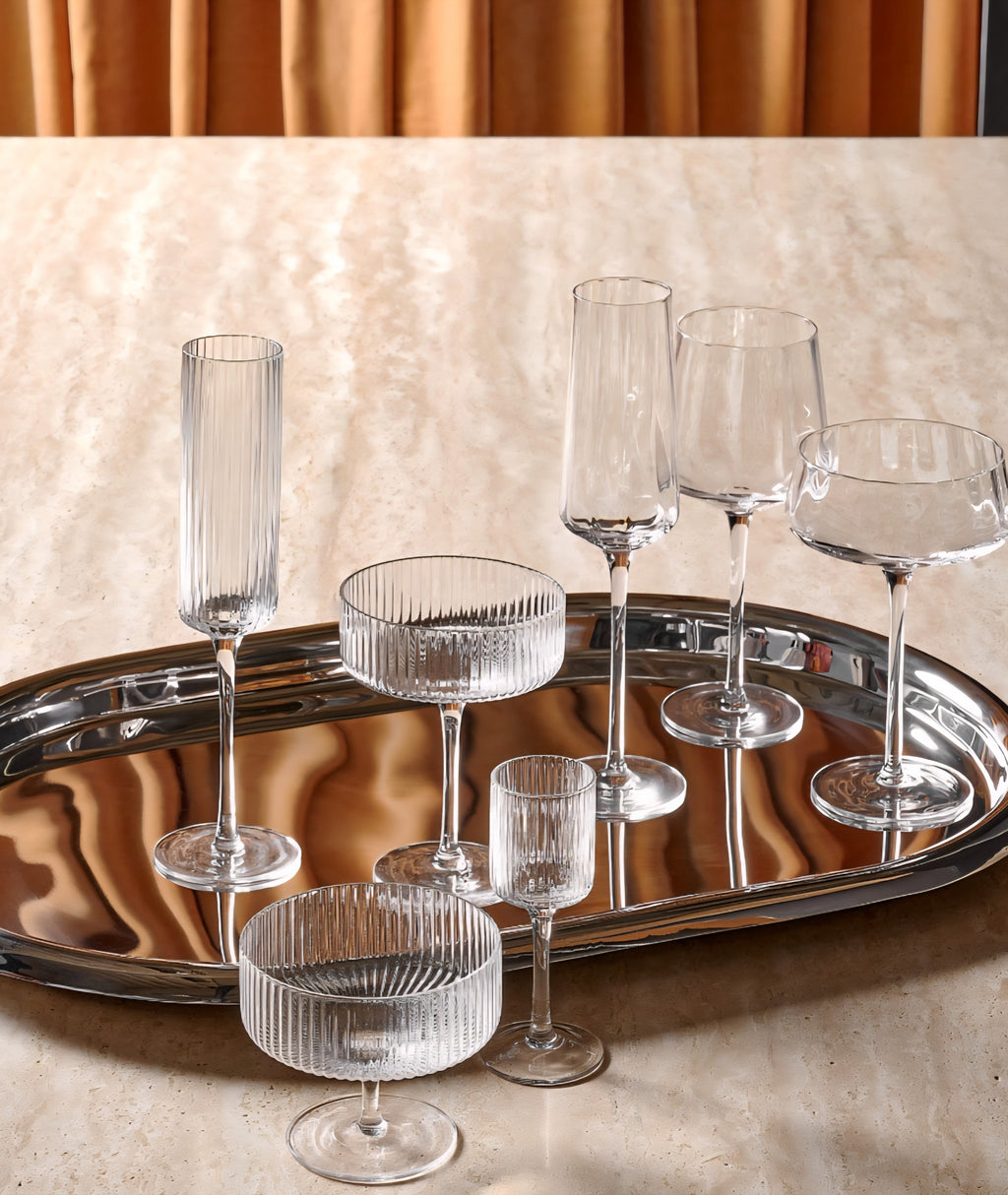 THE ONE × Piero — Oval Polished Stainless Steel Serving Tray