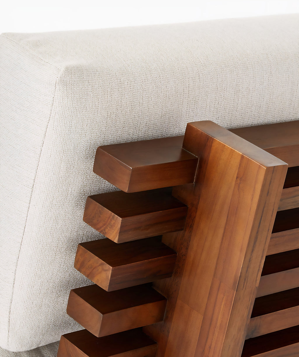 THE ONE × Taiko — Stained Teak Outdoor Loveseat with Sunbrella® Cushions