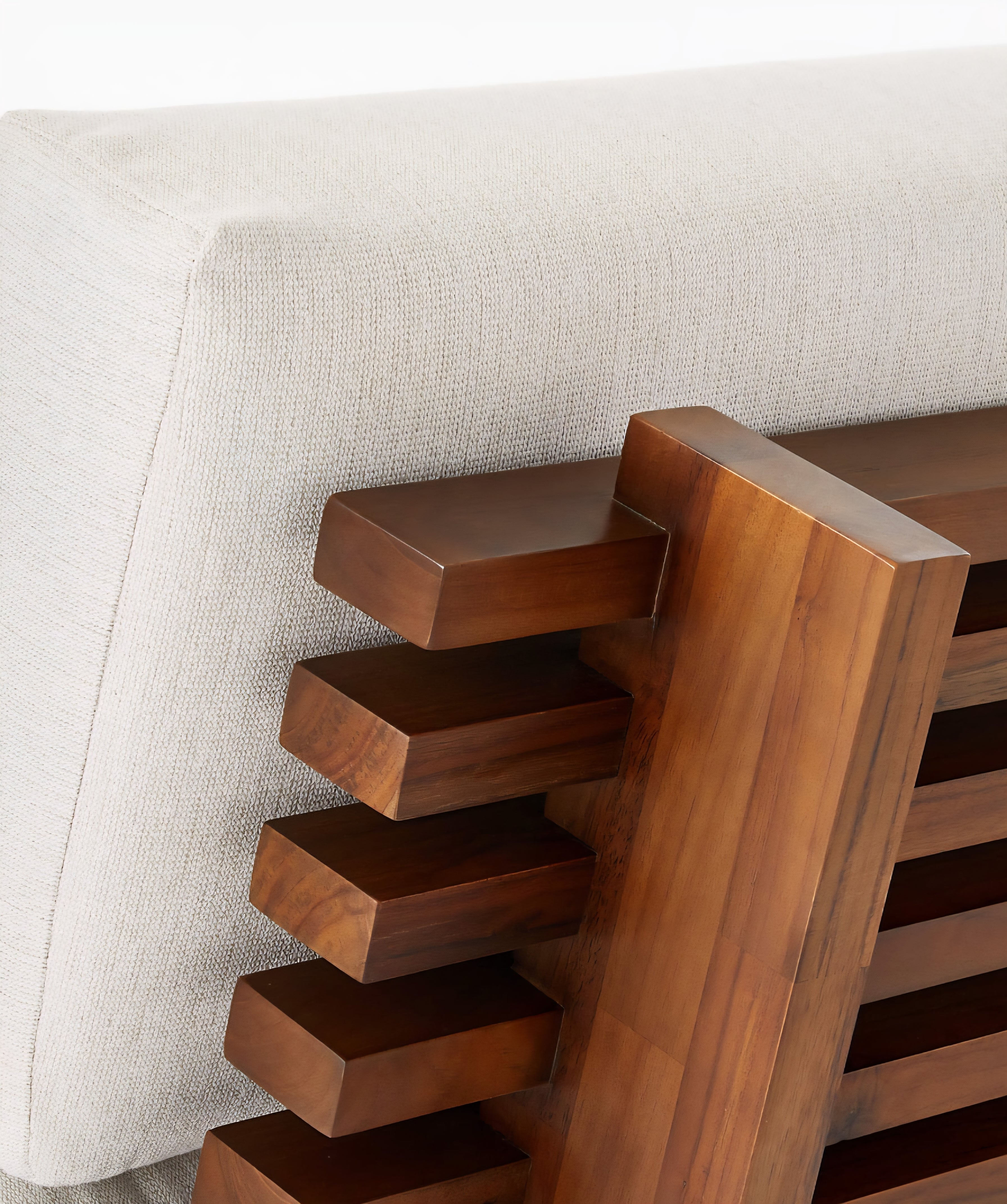 THE ONE × Taiko — Stained Teak Outdoor Loveseat with Sunbrella® Cushions