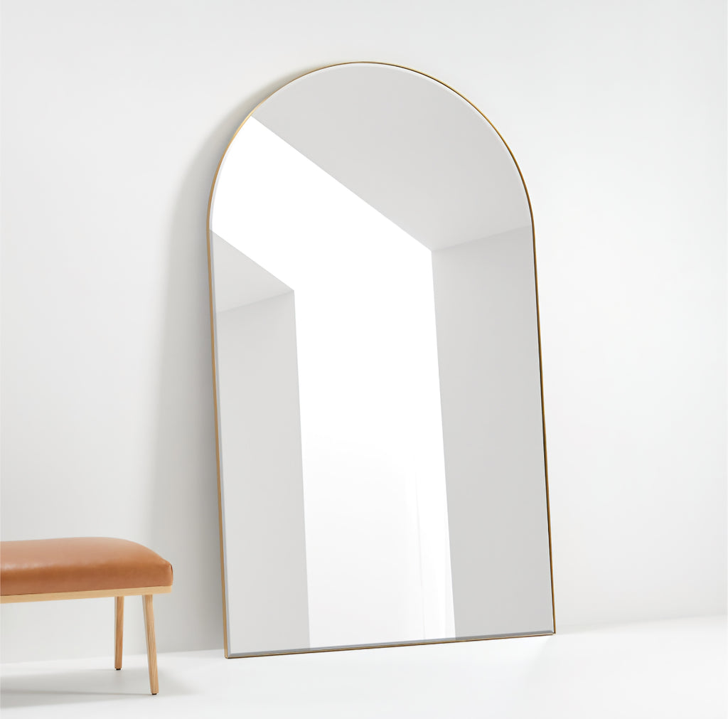 THE ONE × Edge — Extra-Large Brass Arch Floor Mirror