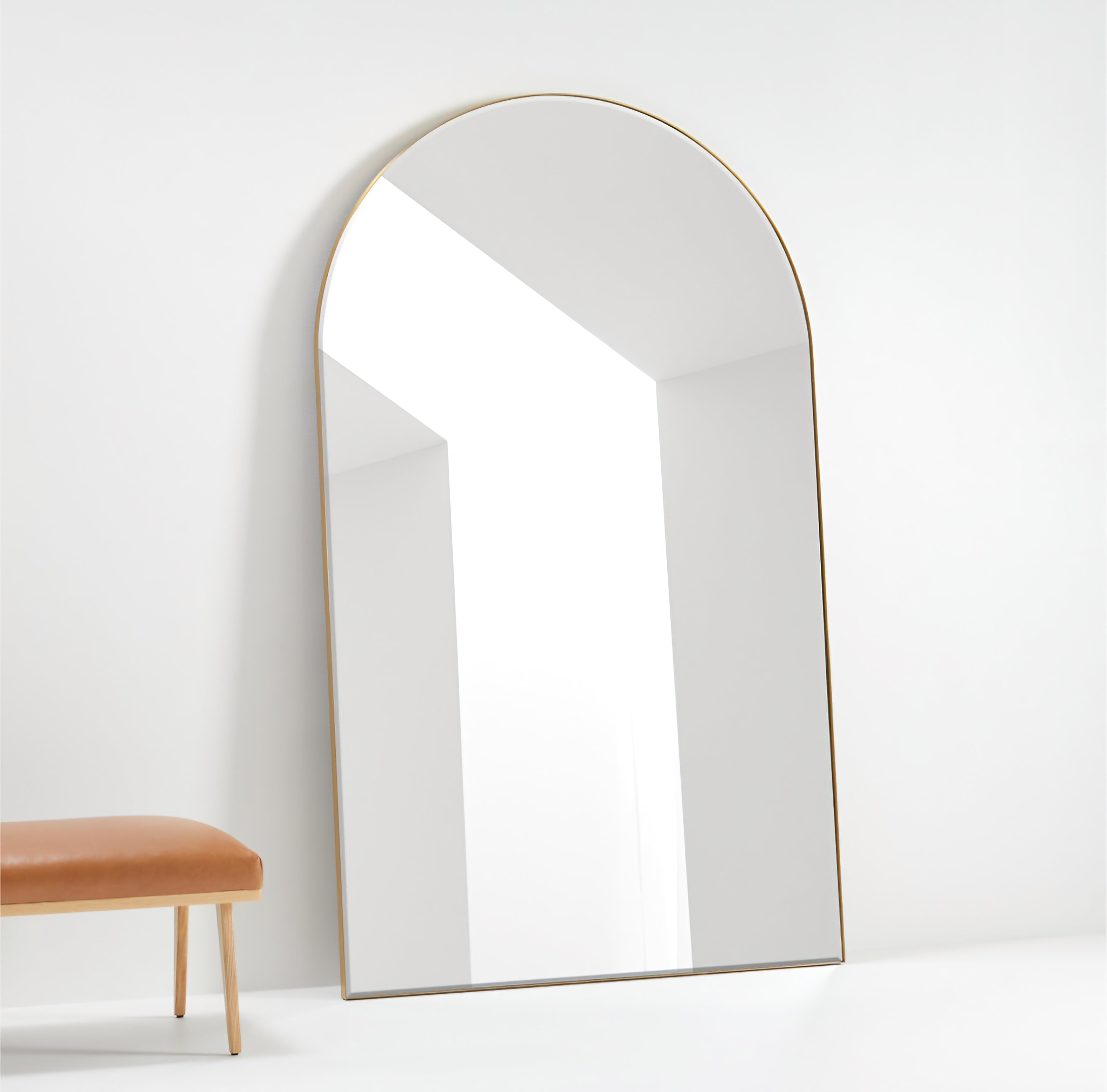 THE ONE × Edge — Extra-Large Brass Arch Floor Mirror