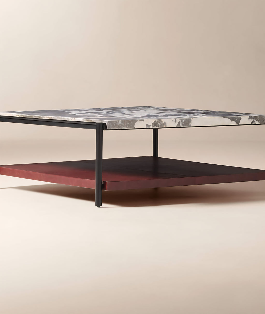 THE ONE × Verum — Interchangeable Leather + Marble Coffee Table