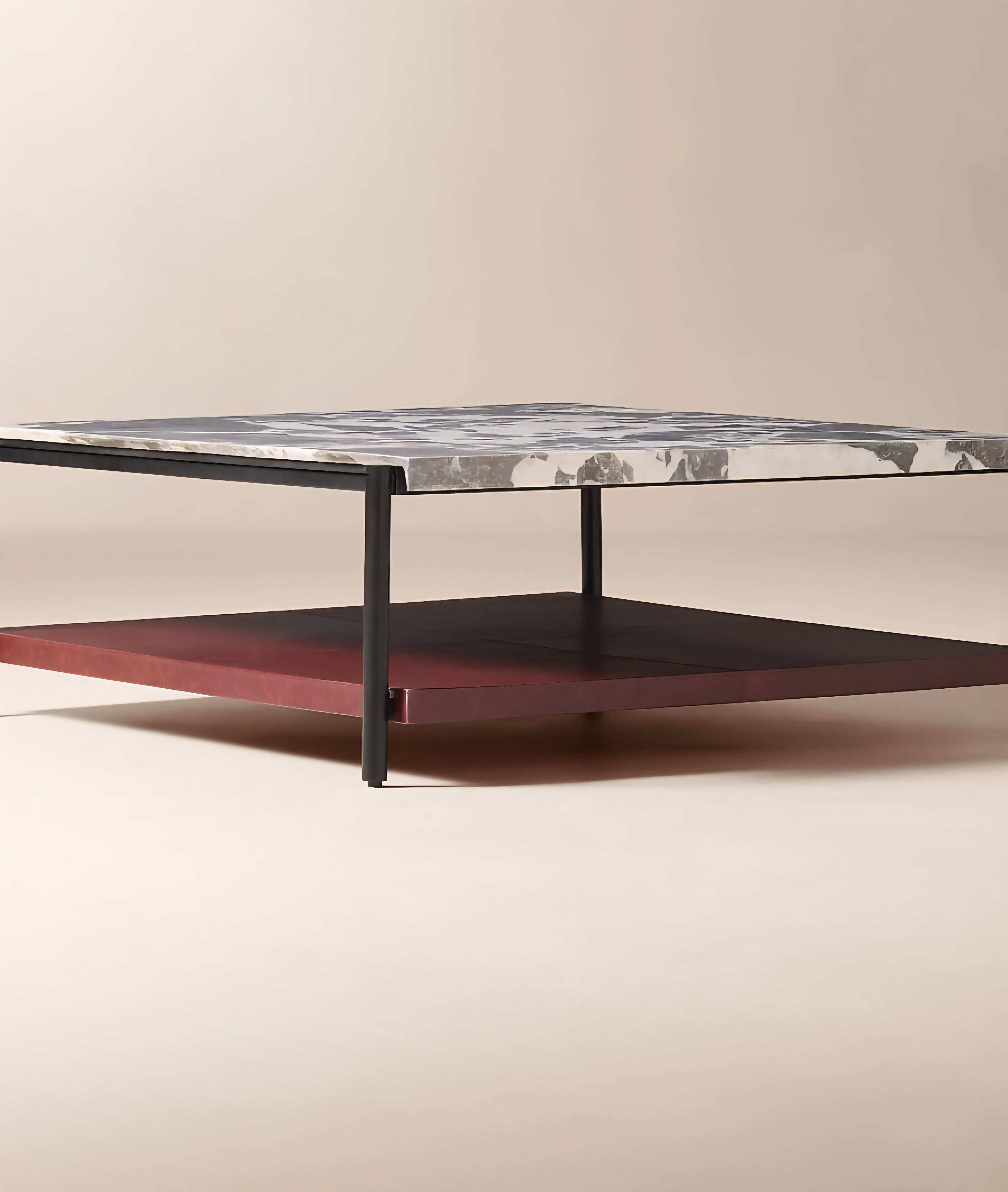 THE ONE × Verum — Interchangeable Leather + Marble Coffee Table