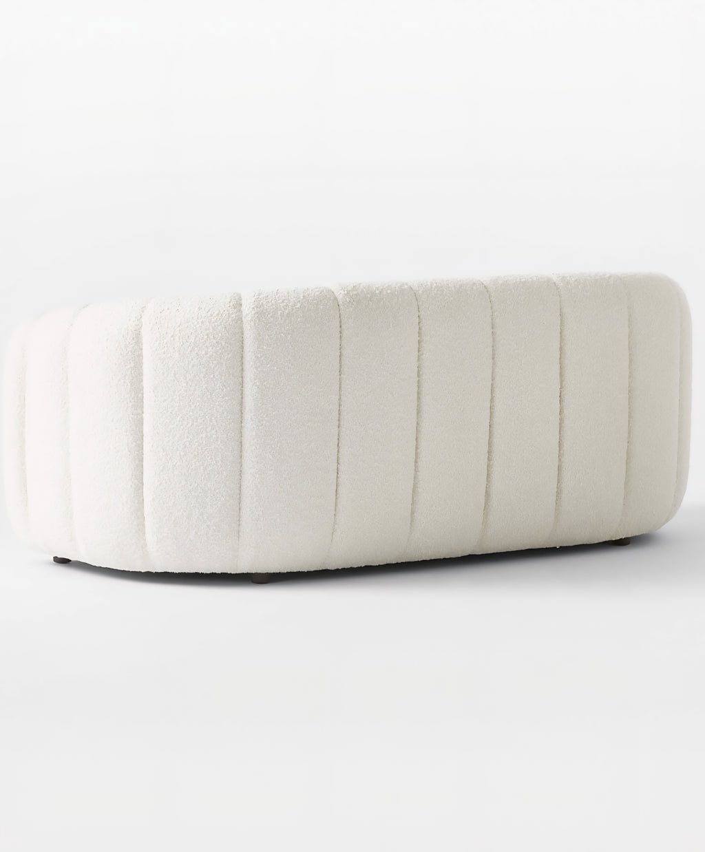 THE ONE × Fitz — Channeled White Boucle Loveseat
