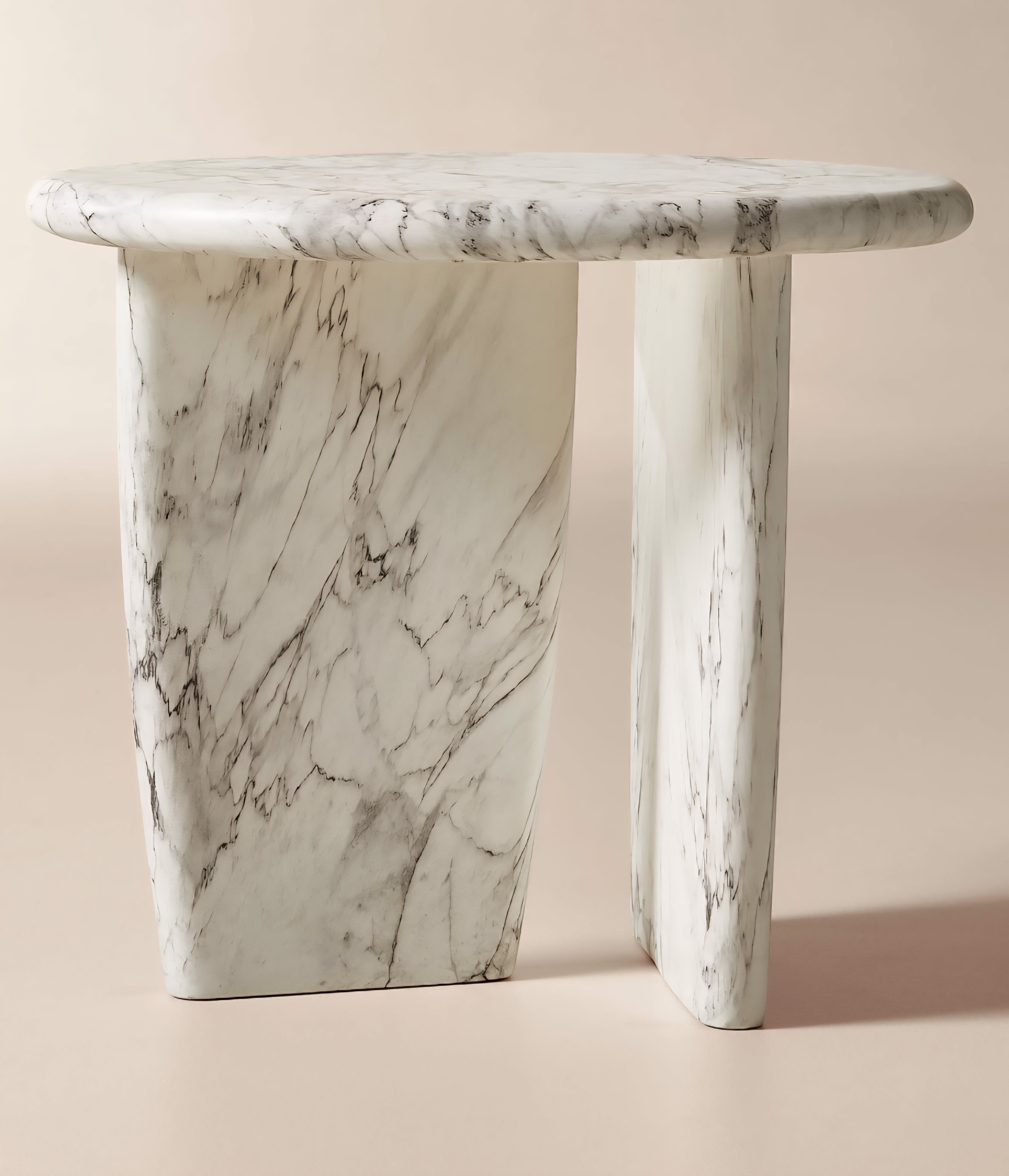 THE ONE × Anoki — Grey Marbled Resin Side Table