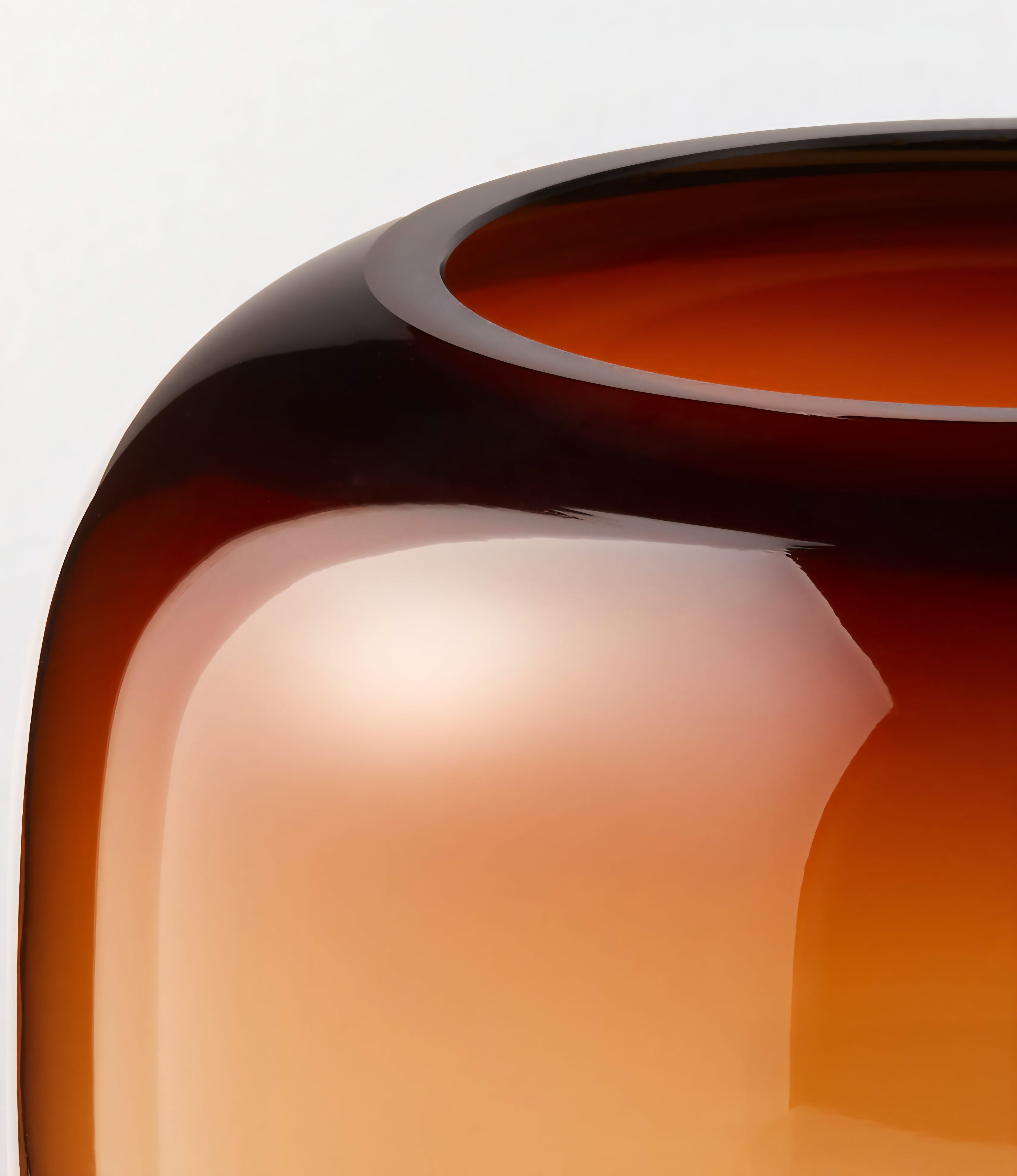 THE ONE × Coco — Round Smoked Amber Glass Hurricane Candle Holder