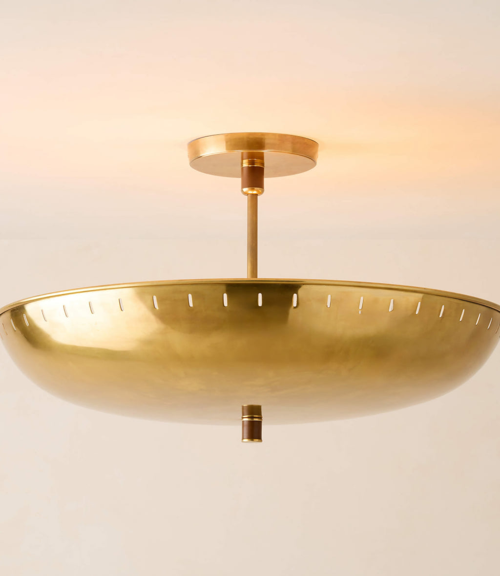 THE ONE × Atelier — Aged Brass Semi-Flush Mount Light