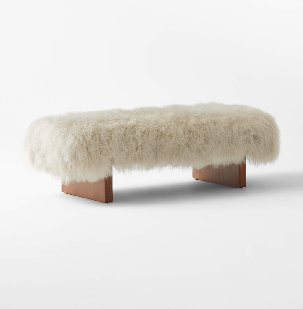 THE ONE × Socca — Sheepskin Upholstered Bench