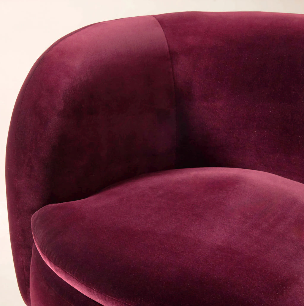 THE ONE × Muir — Taupe Velvet Swivel Chair