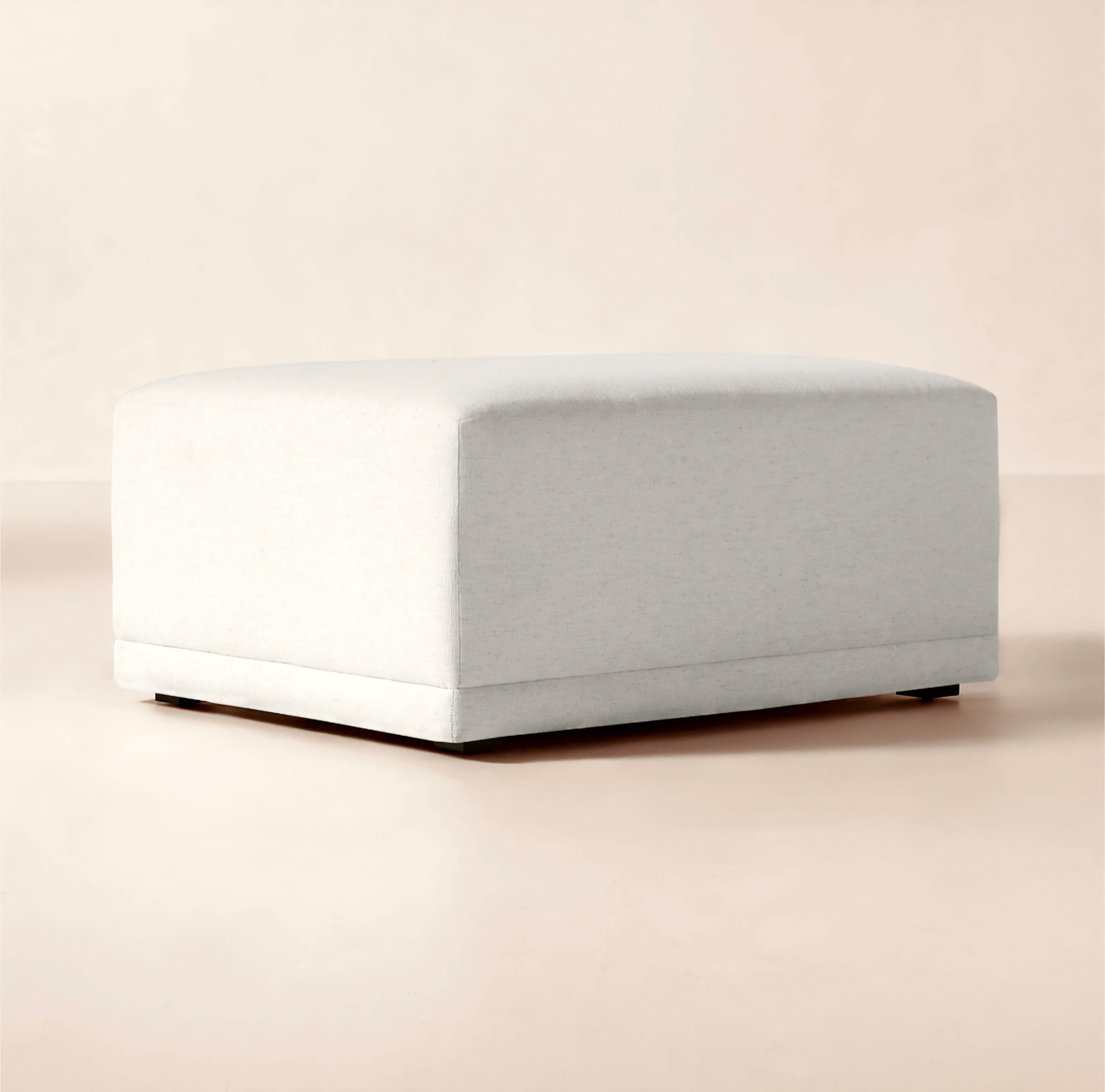 THE ONE × Faible — White Performance Linen Standard Depth Ottoman