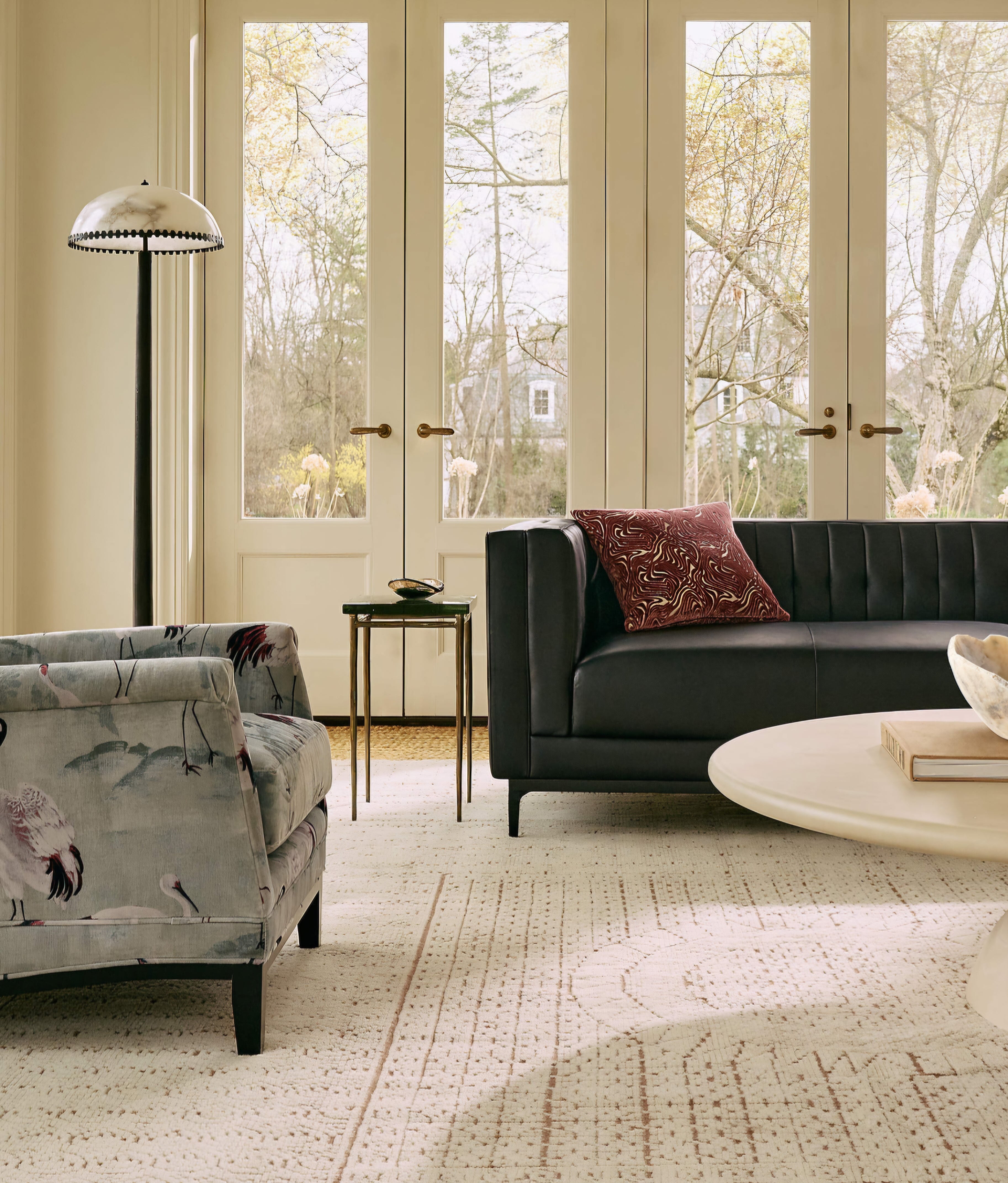 THE ONE × Oceana — Black Metal Floor Lamp with Alabaster Shade