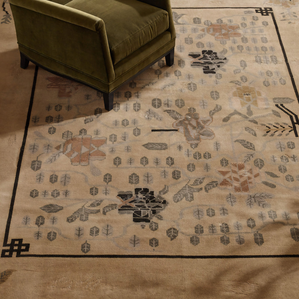 THE ONE × Fiora — Hand-Knotted Distressed Warm White New Zealand Wool Area Rug