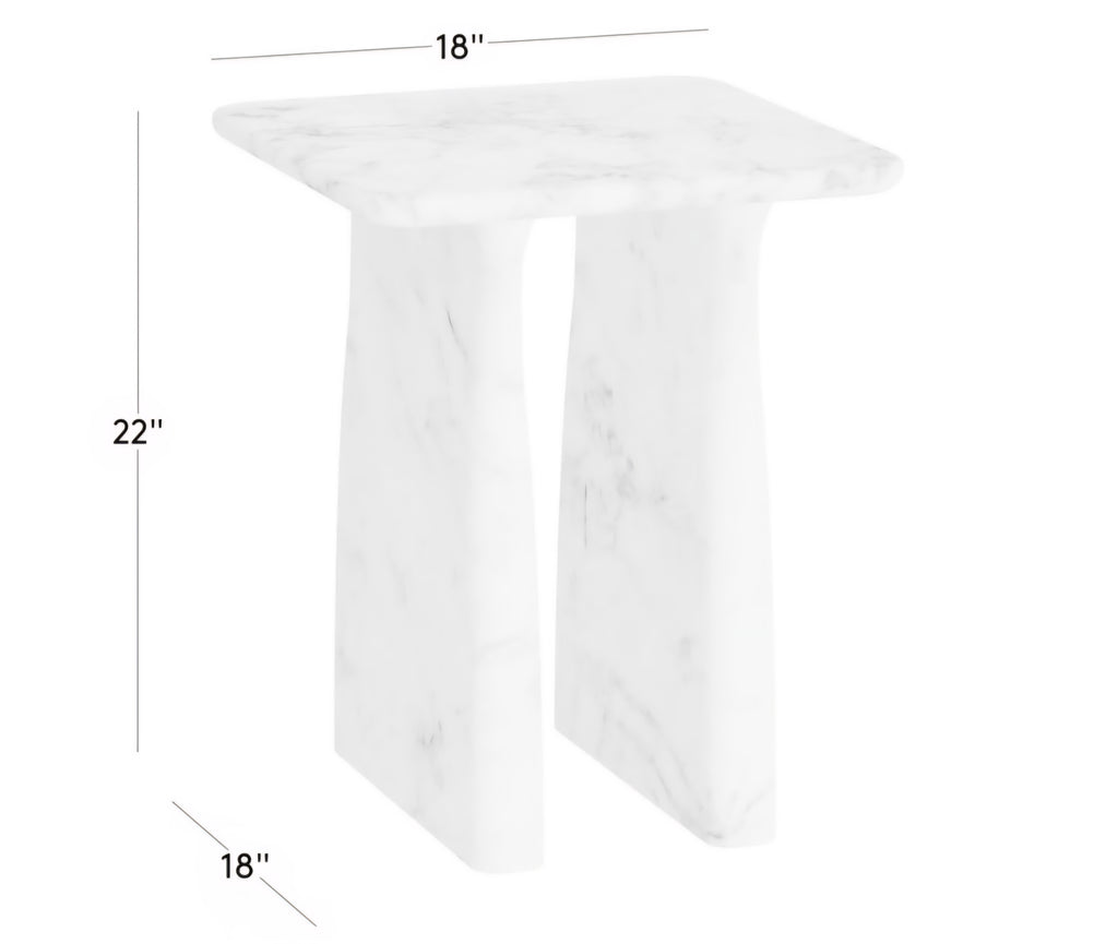 THE ONE × Almera — White Marble Side Table