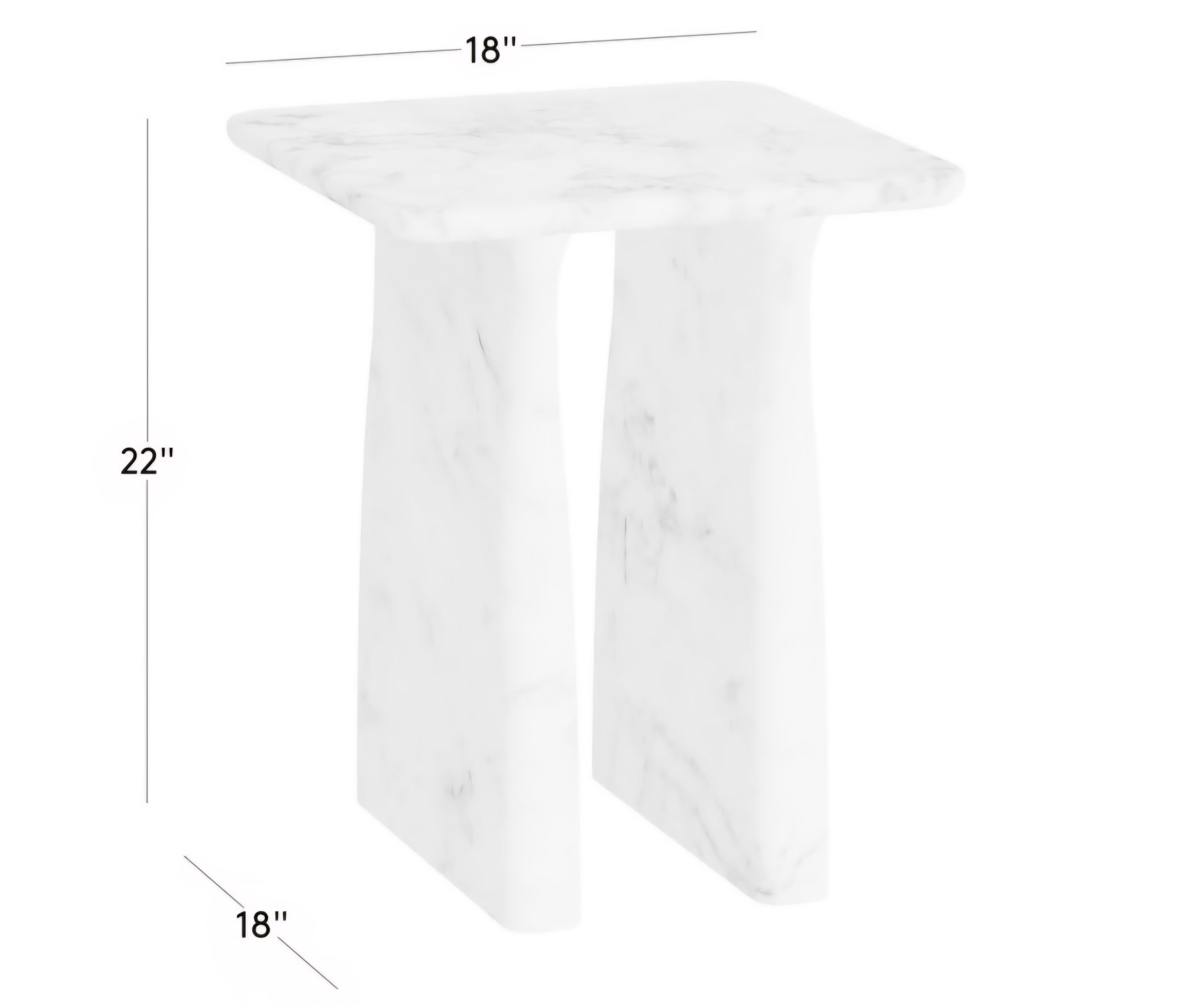 THE ONE × Almera — White Marble Side Table