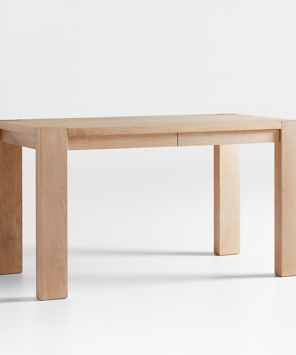 THE ONE × Terra — Natural Oak Wood Desk with Power Outlets (54")