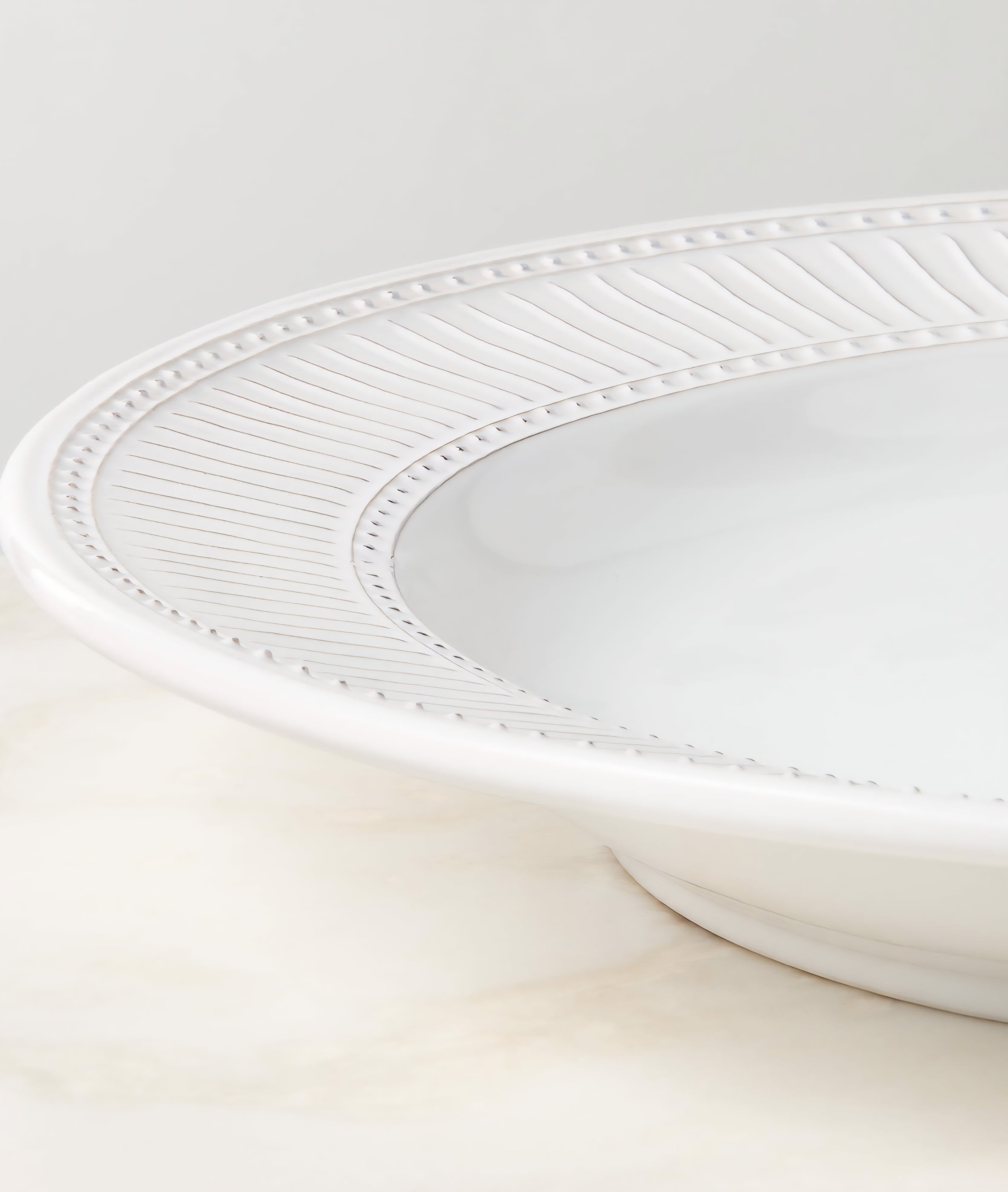 THE ONE × Iliana — White Stoneware Round Serving Platter
