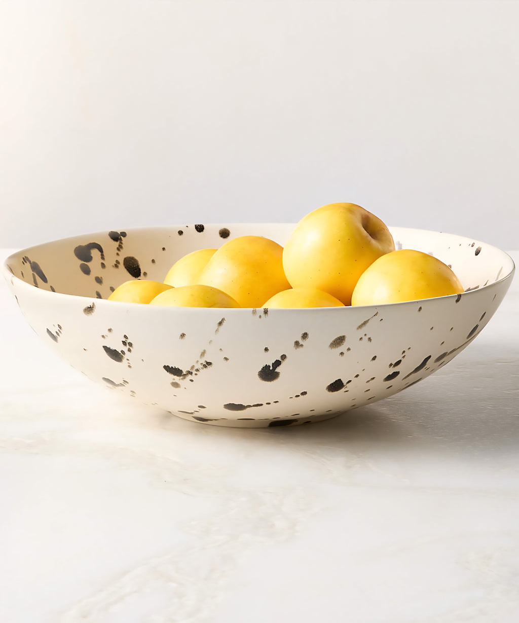 THE ONE × Harper — Black and White Splatter Serving Bowl